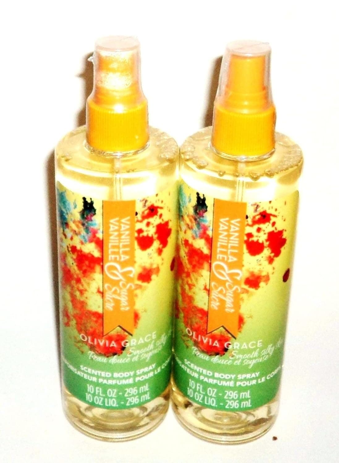 Olivia Grace Bath & Body Collection, Vanilla and Sugar Body Spray 10 fl oz. (2 Bottles)