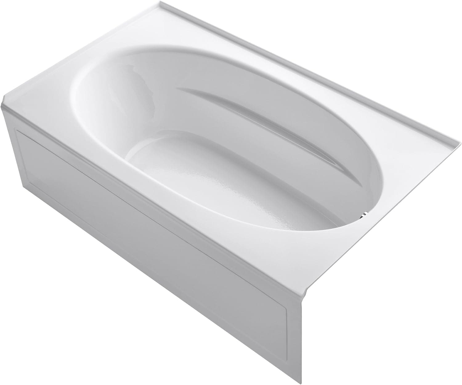 KOHLER K-1115-RA-0 Windward 72-Inch x 42-Inch Alcove Bath with integral apron and right hand drain, White