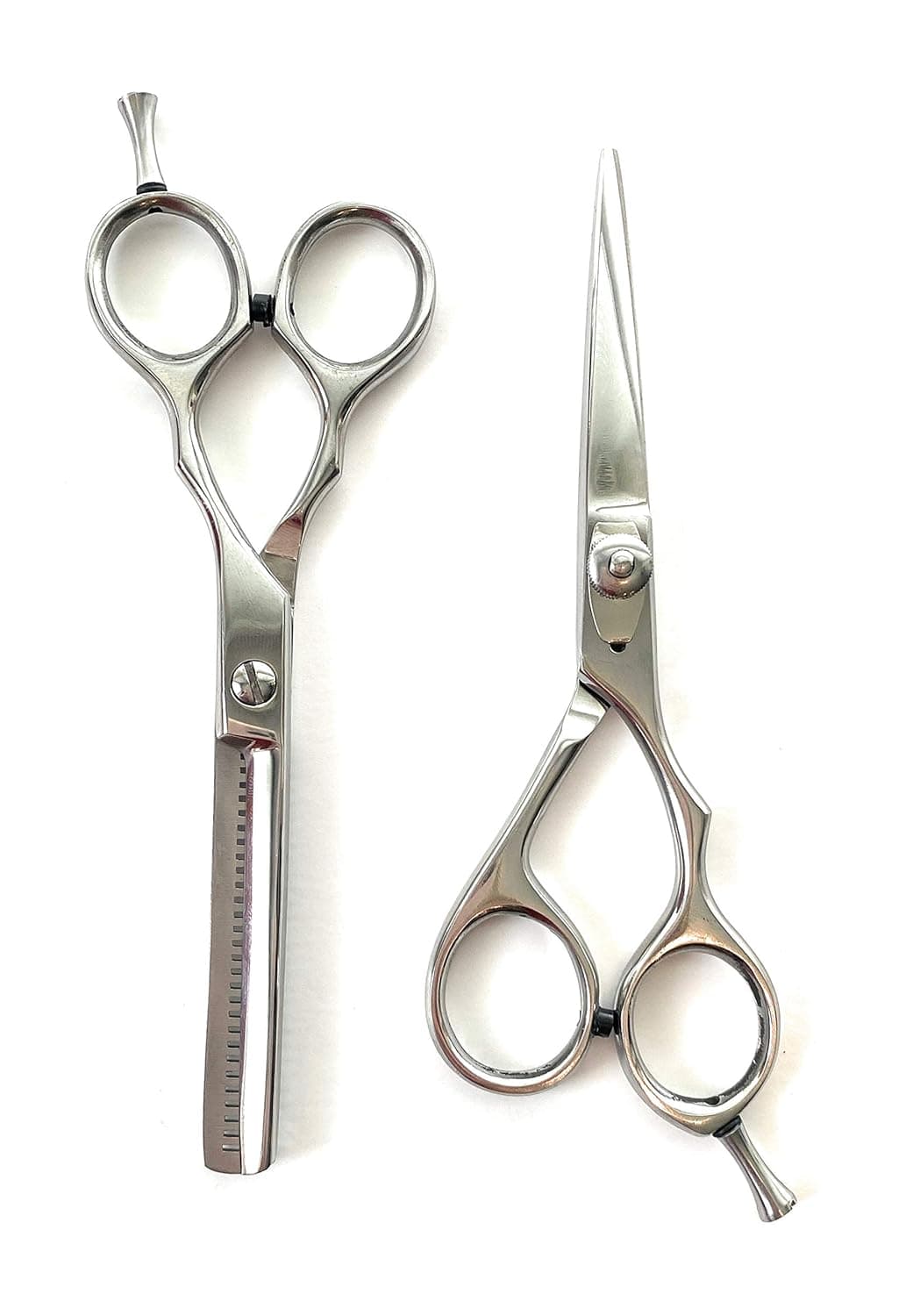 2 PC HAIR CUTTING SET, Professional Hair Cut Scissors, Hair Cutting Scissors, Barber Hair Thinning Scissors, Hair Shears, 6.0 Inch Hair Scissors, Razor Sharp Edge, All Stainless Steel Sharp Scissors