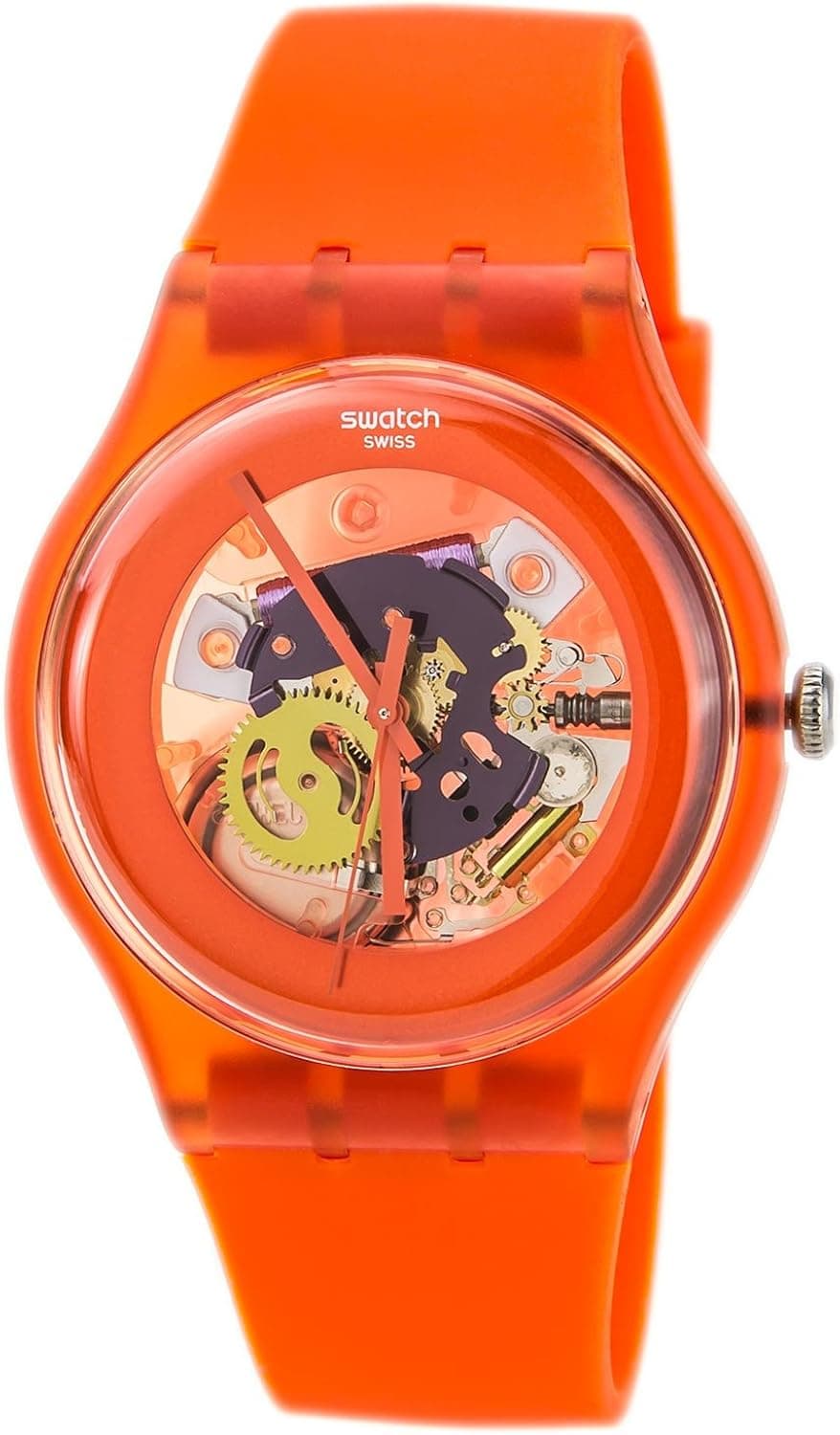 Swatch Orangish Lacquered Silicone Mens Watch SUOO100
