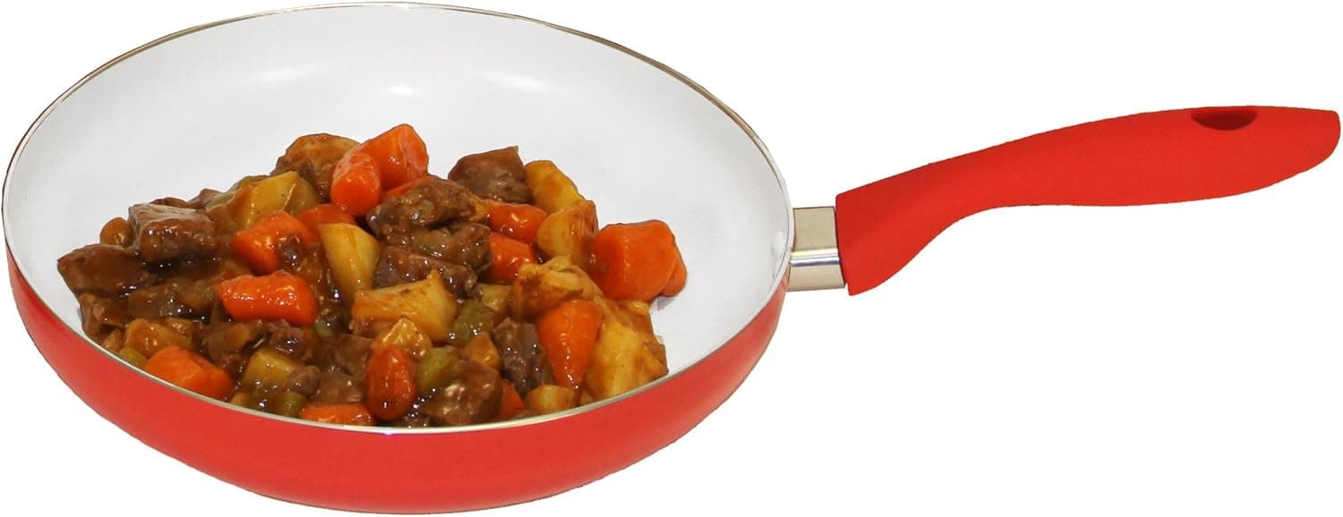 Grande Epicure Heuck Nano Ceramic Nonstick Skillet, 12-Inch, Red