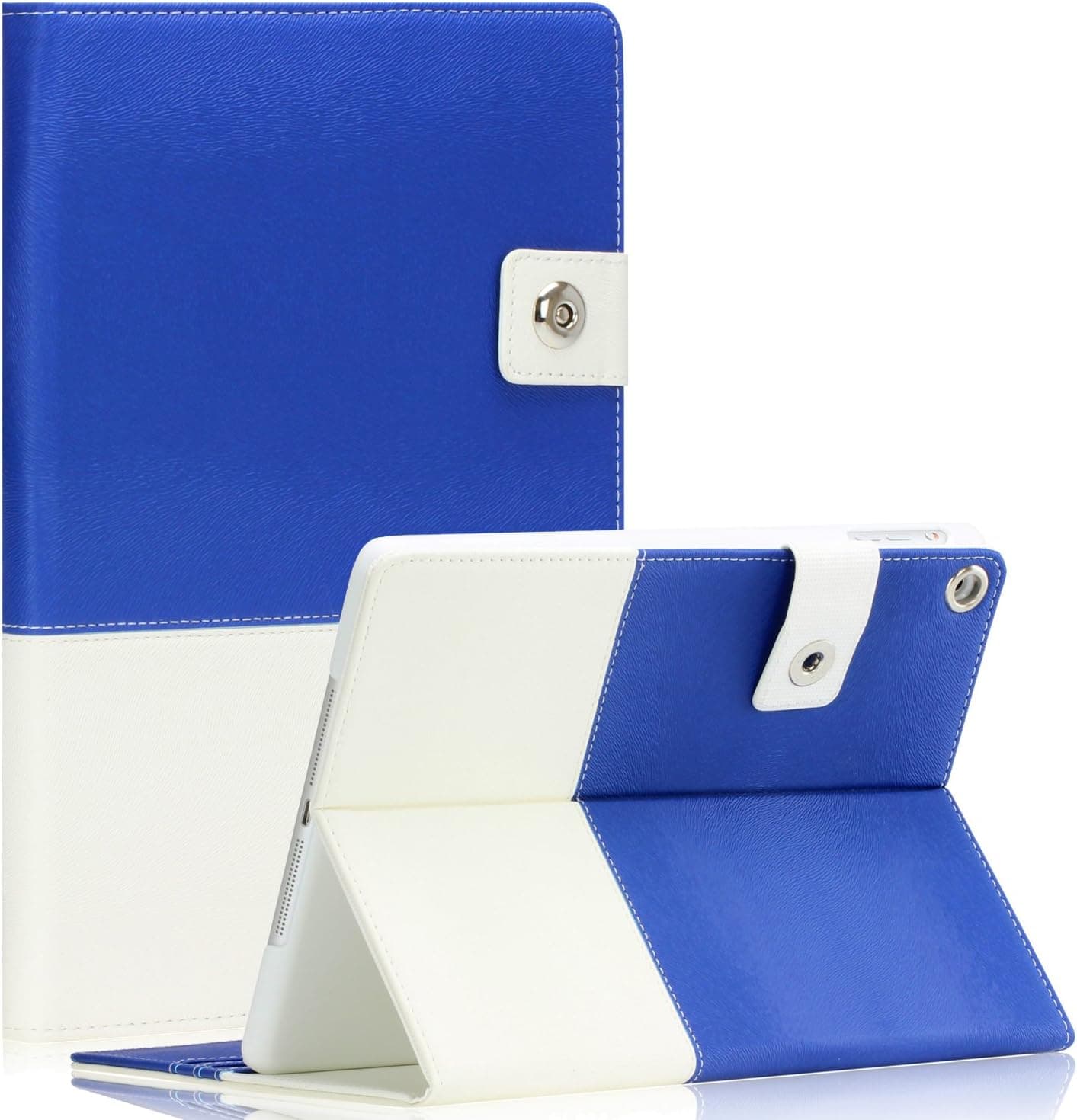 SAVEICON Royal Blue Hybrid iPad 2/3 / 4 PU Leather Case Cover with Card Slots Auto Wake/Sleep Smart Cover Book Shell Stand for Apple iPad 2/3/4 iPad 2nd 3rd 4th Gen WiFi 3G 4G LTE with Built-in Stand