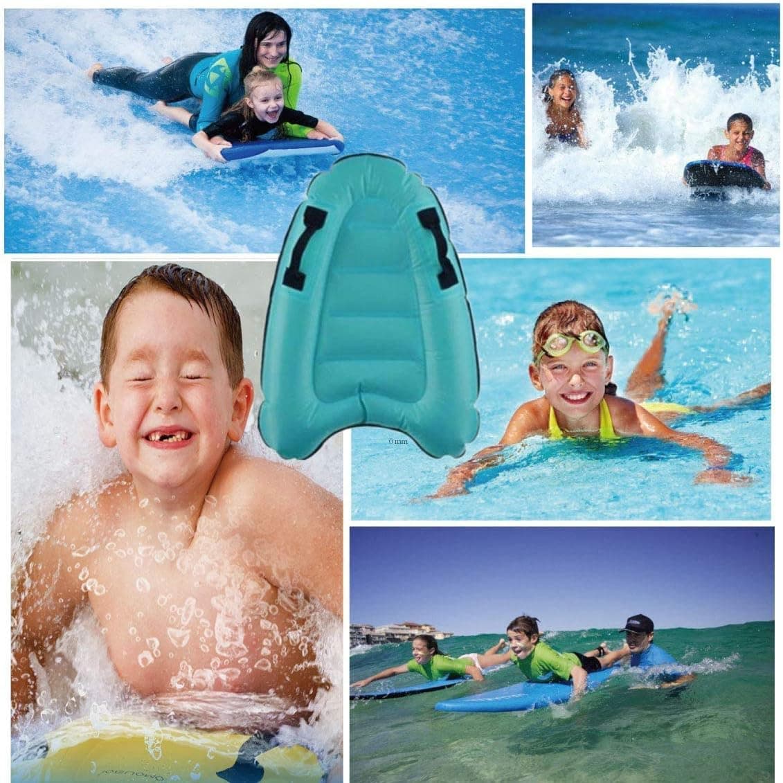 Inflatable Boogie Boards for Beach Slip and Slide Body Boards Raft Blow Up Surfboard Water Board for Beach Travel Pool Water Board Fun Toy Learn to Swim Kick Boards for Kids and Adults