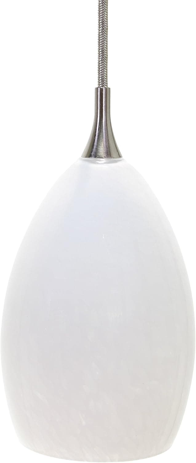 Direct-Lighting DPN-49219-WHITE 1-Light Mini Pendant Light, White Glass Shade