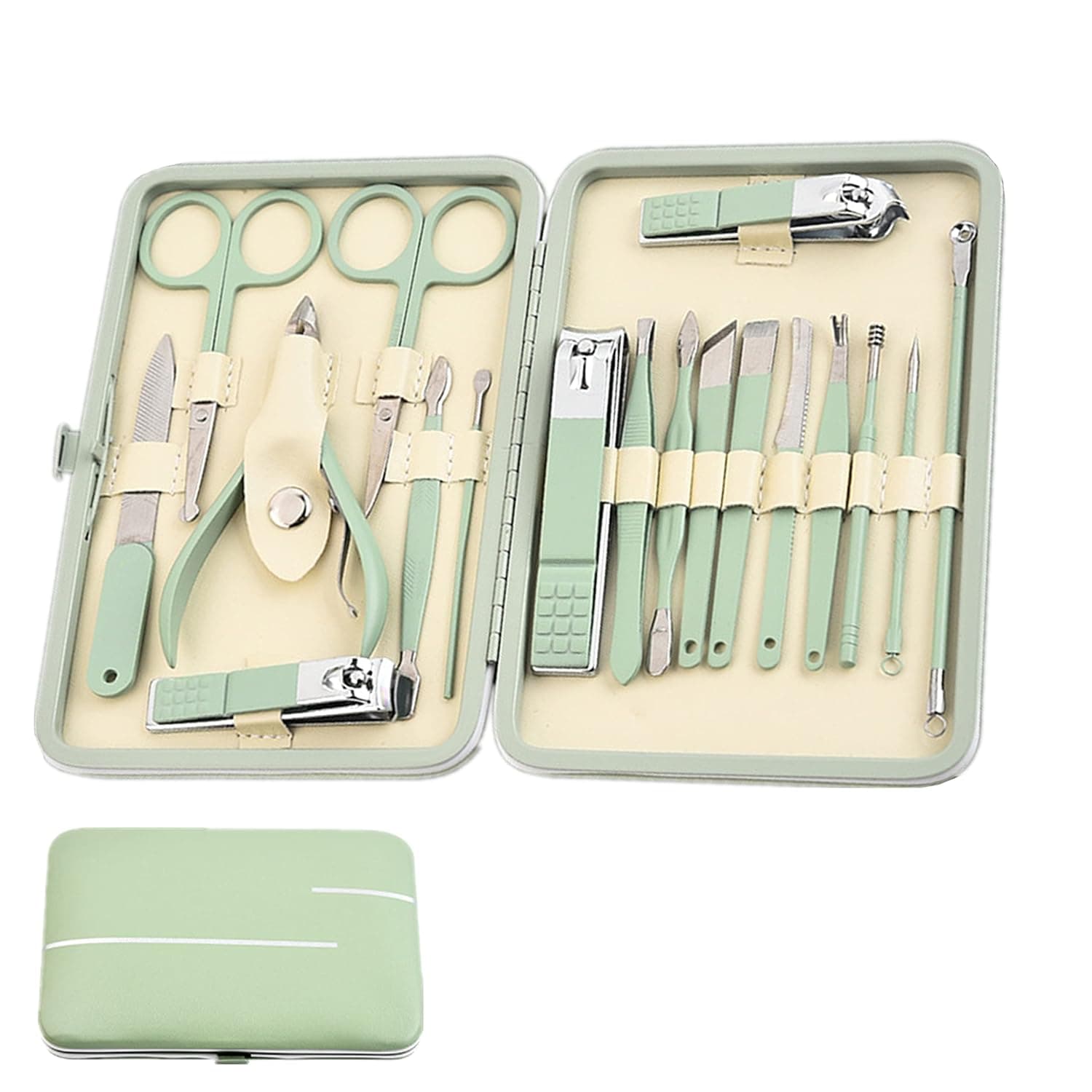 Manicure Set Mens Women Pedicure Set 18 In 1 Finger Nail Grooming Kit with Leather Travel Case Aceoce Manicure Set Professional Nail Clippers kit Pedicure Care Tools