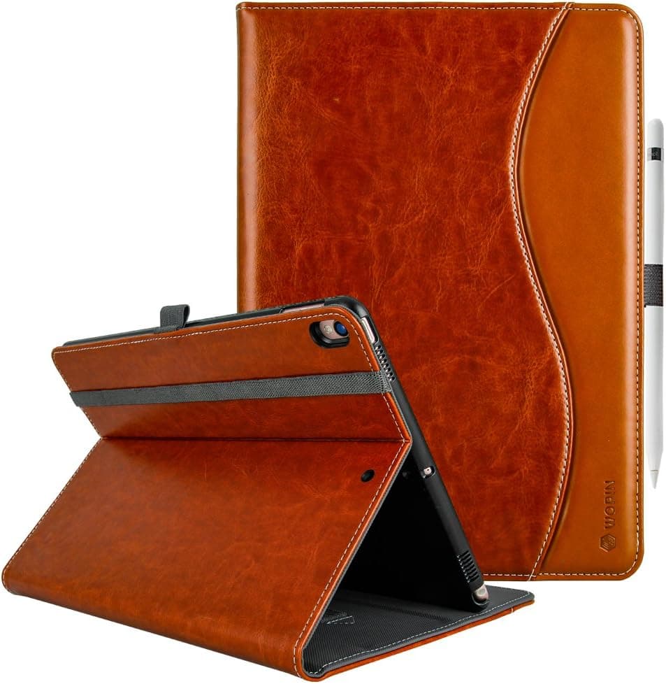 2019 New iPad Air 10.5 Inch Case Premium Synthetic Leather Case Folio Protective Case Cover Anti-Slip Stripe with Auto Sleep Wake Apple Pencil Holder for Apple iPad Air 10.5 Inch