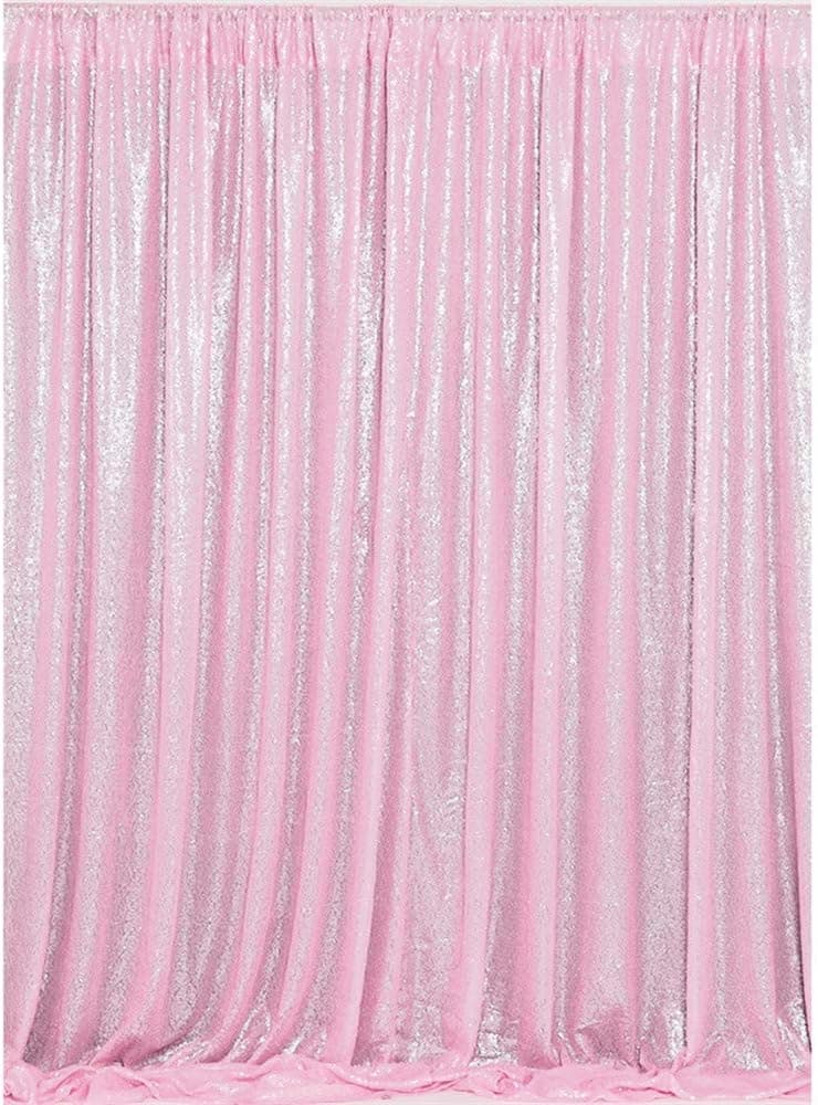QueenDream 8ftX8ft Pink Sequin Photo Backdrop Photography Backdrop Background Wedding Photo Booth Wall Photography Background Pink Sequin Backdrop
