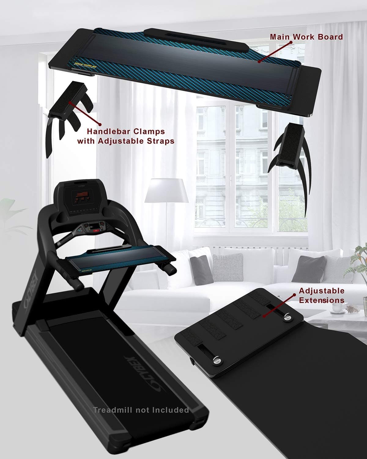 DigitalArts.ws Walk with Me Pro-XT Plus - Expandable Treadmill Desk Attachment