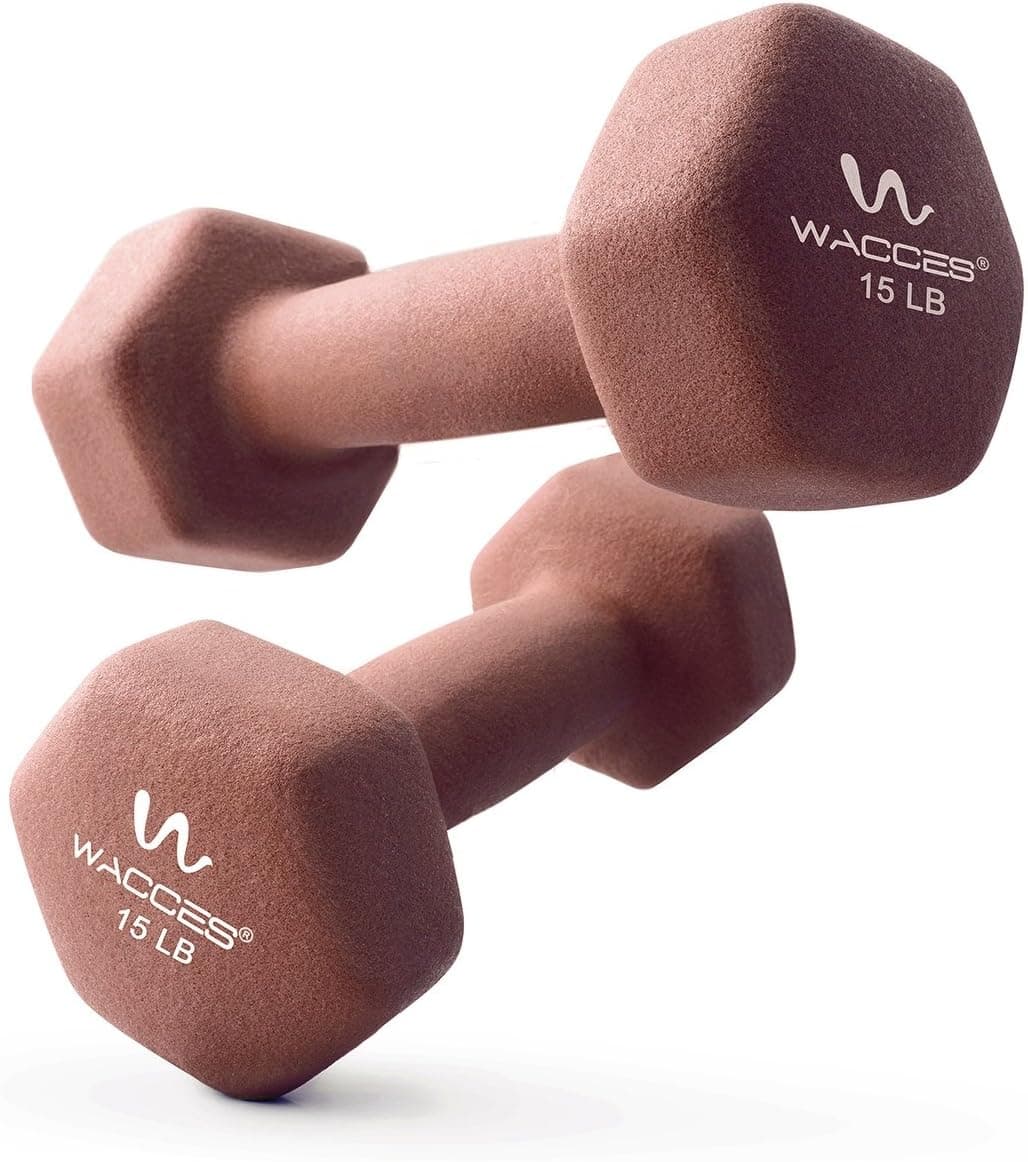 Wacces Neoprene Dipped Coated Set of 2 Dumbbells Hand Weights Sets Non Slip Grip