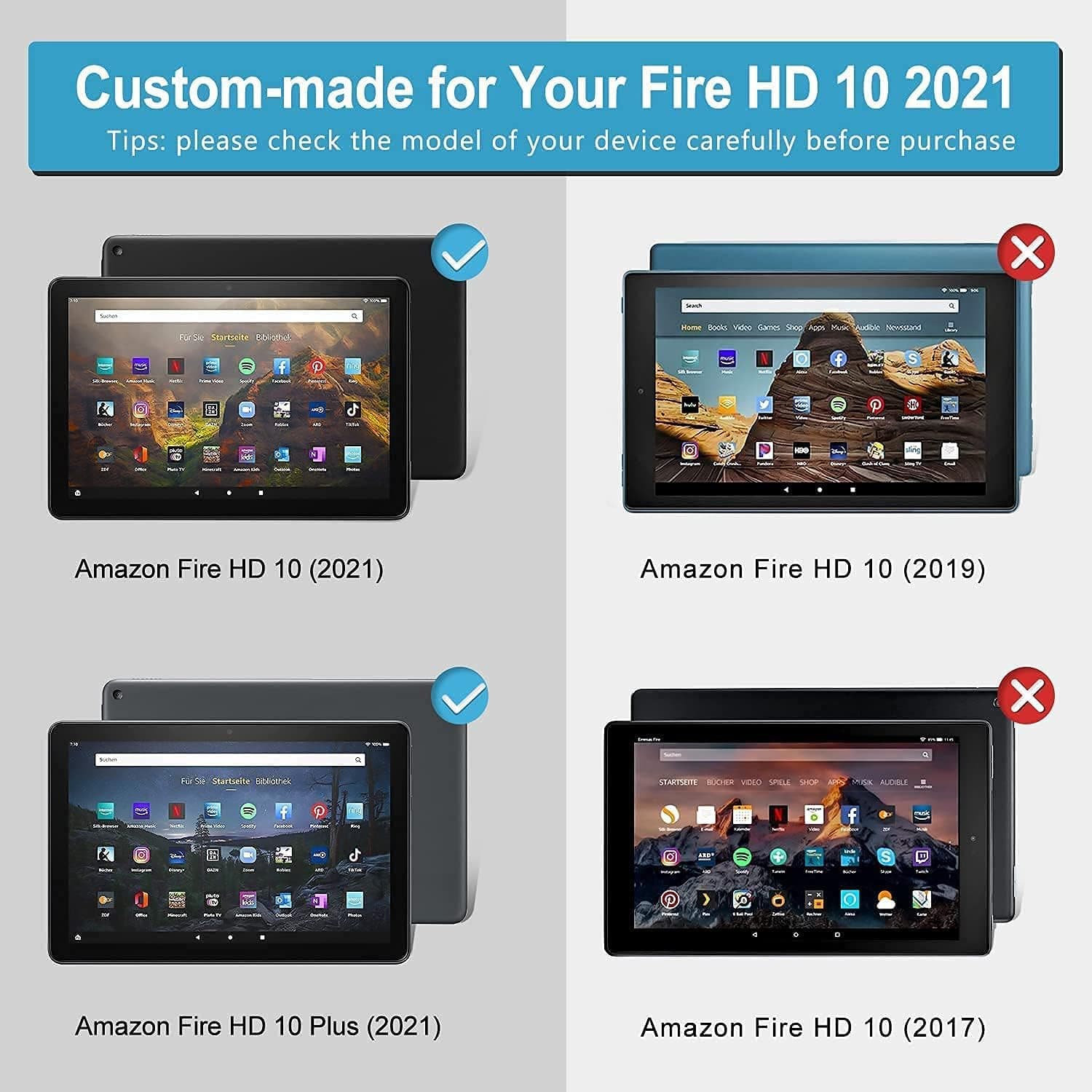 New Fire HD 10 & 10 Plus Tablet Case (11th Gen, Released 2021) JKRS - Shock Resistant Slim Light Tri-Fold Stand Tablet Case with Auto Wake/Sleep (Dark Green-2)