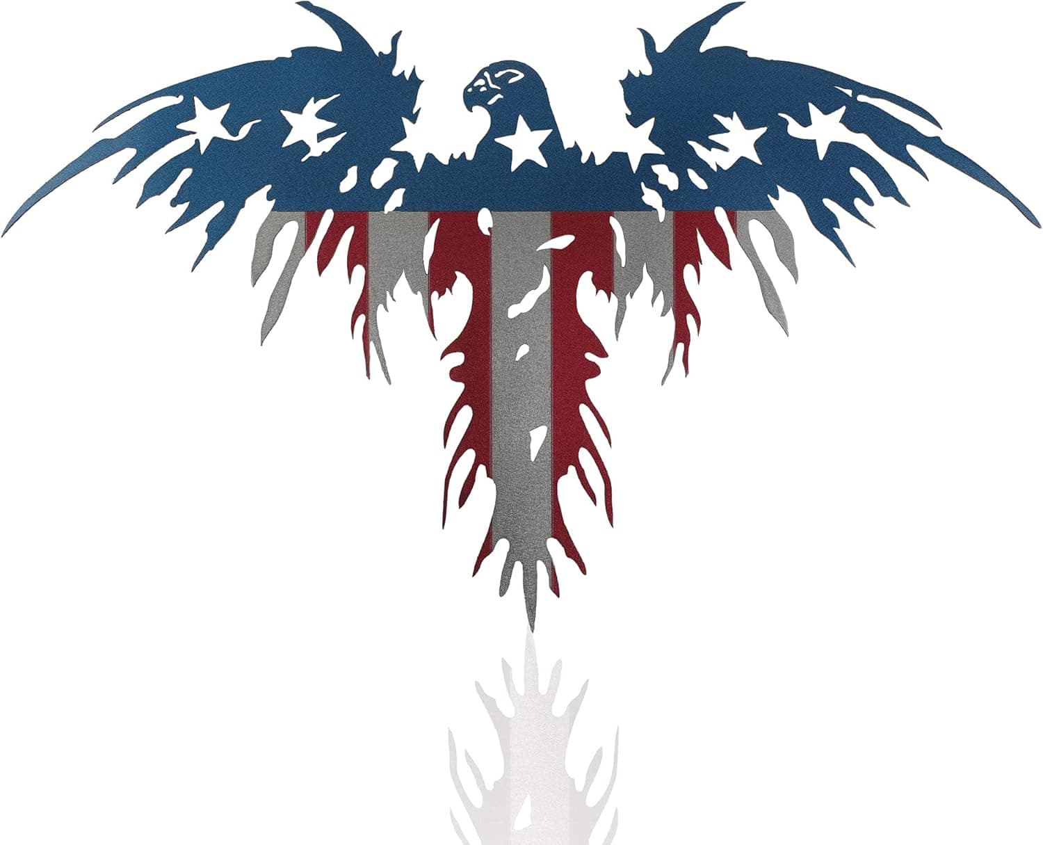 Raven Steel 18" Metal American Flag Eagle - Patriotic Wall Art Best for Home Décor or Office Decor - Made in the USA by Veterans - Bald Eagle Old Glory Design