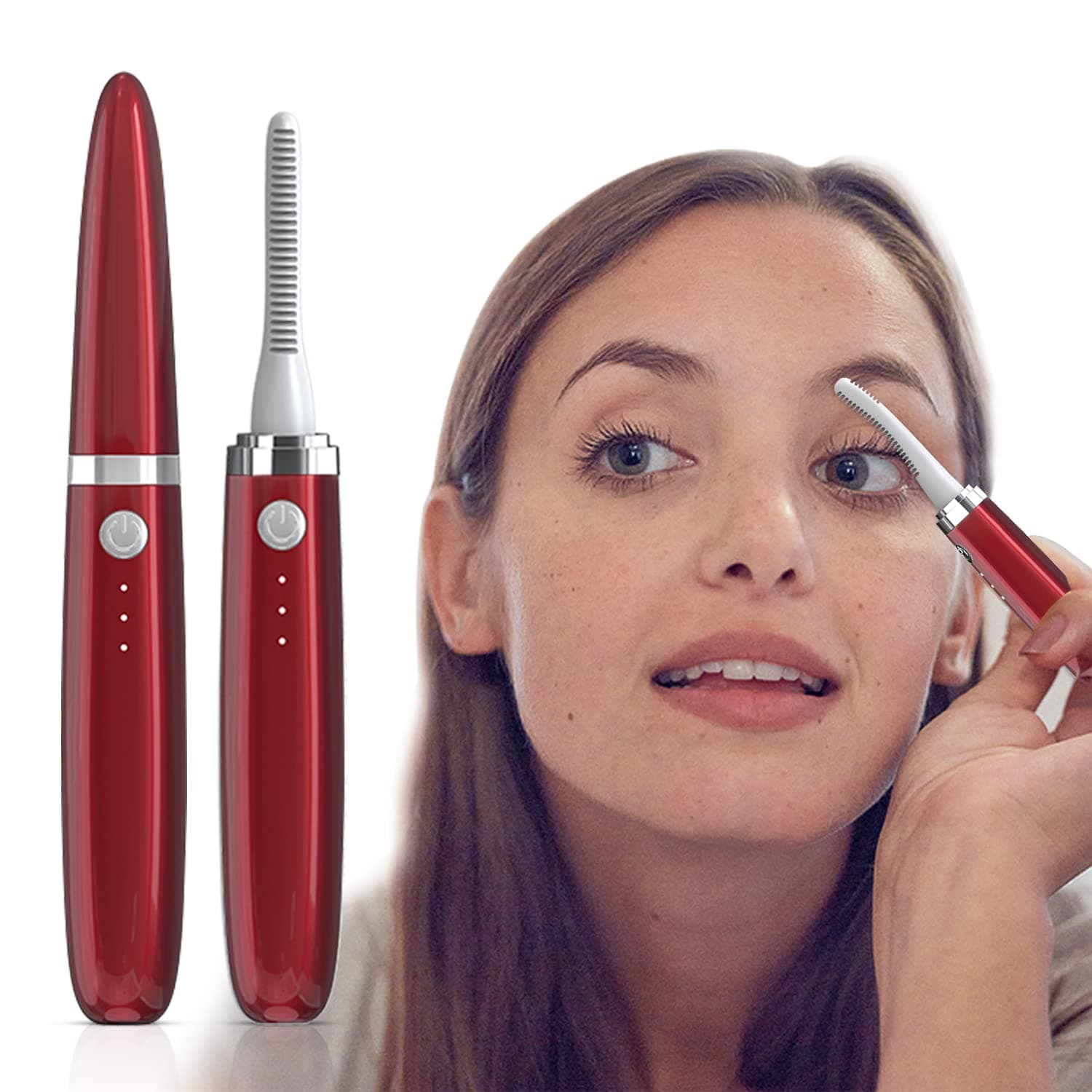 Heated Eyelash Curler by PEIPAI, Rechargeable Lash Curler with Eyelash Comb for Makeup Natural Curling Eyelashes and Long-Lasting Curl Eye Beauty Makeup Tools