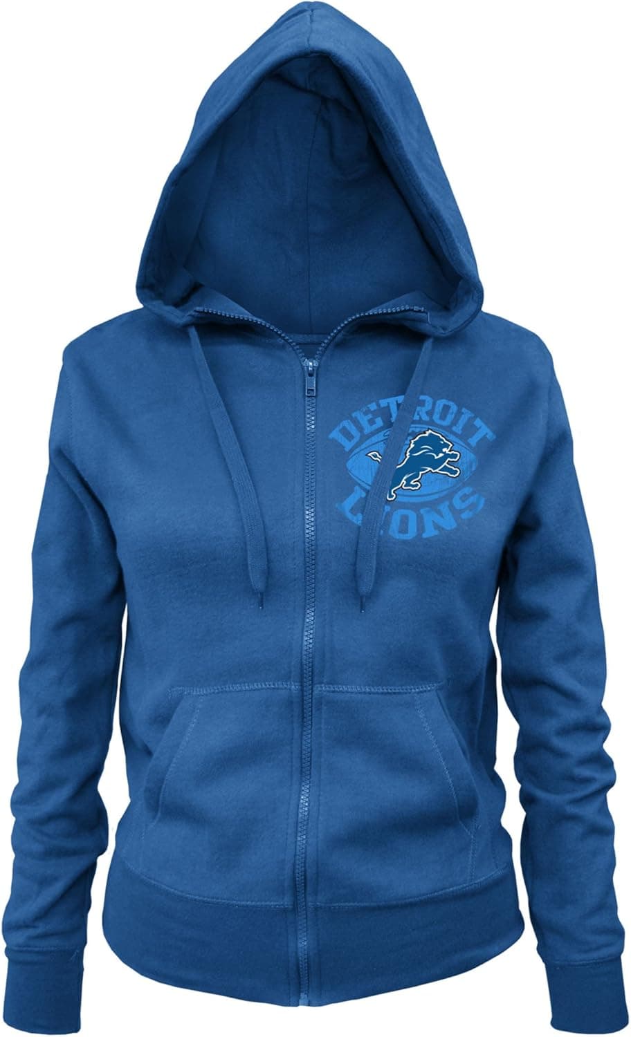 NFL Detroit Lions Ladies Zipped Hooded Fleece, Blue, X-Large