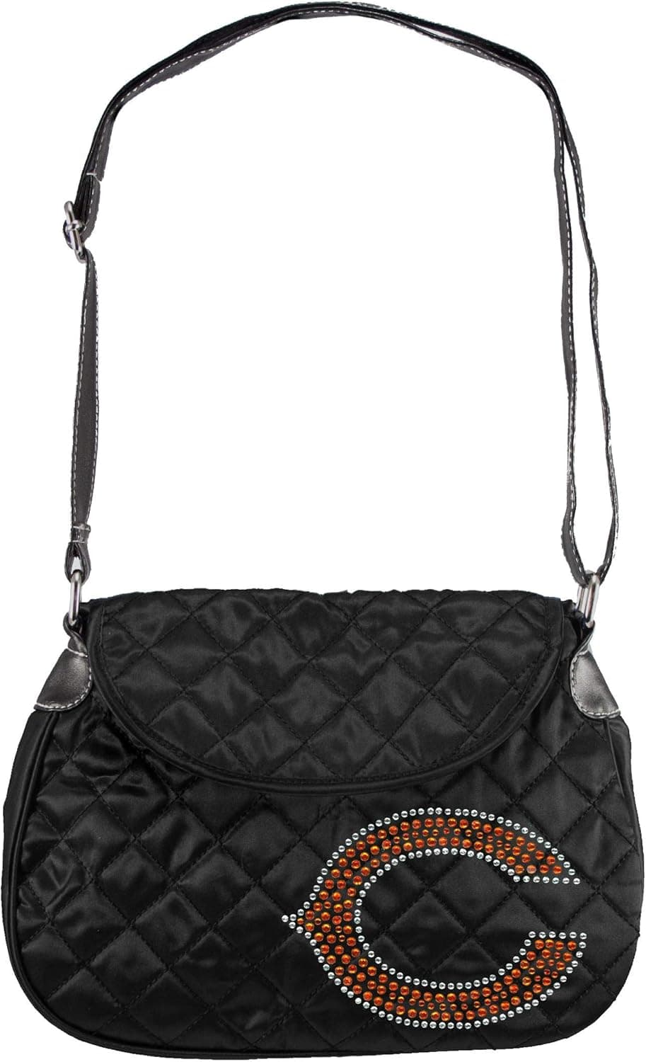 Littlearth NFL Chicago Bears Sport Noir Quilted Saddlebag Purse, Black