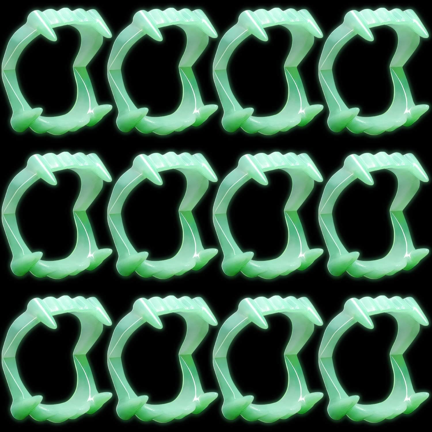 WJBB Halloween Vampire Teeth Glowing Vampire Teeth Monster Teeth Vampire Fangs Luminous Vampire Teeth for Masquerade Parties Halloween Parties Costume Accessory, 48 Pieces