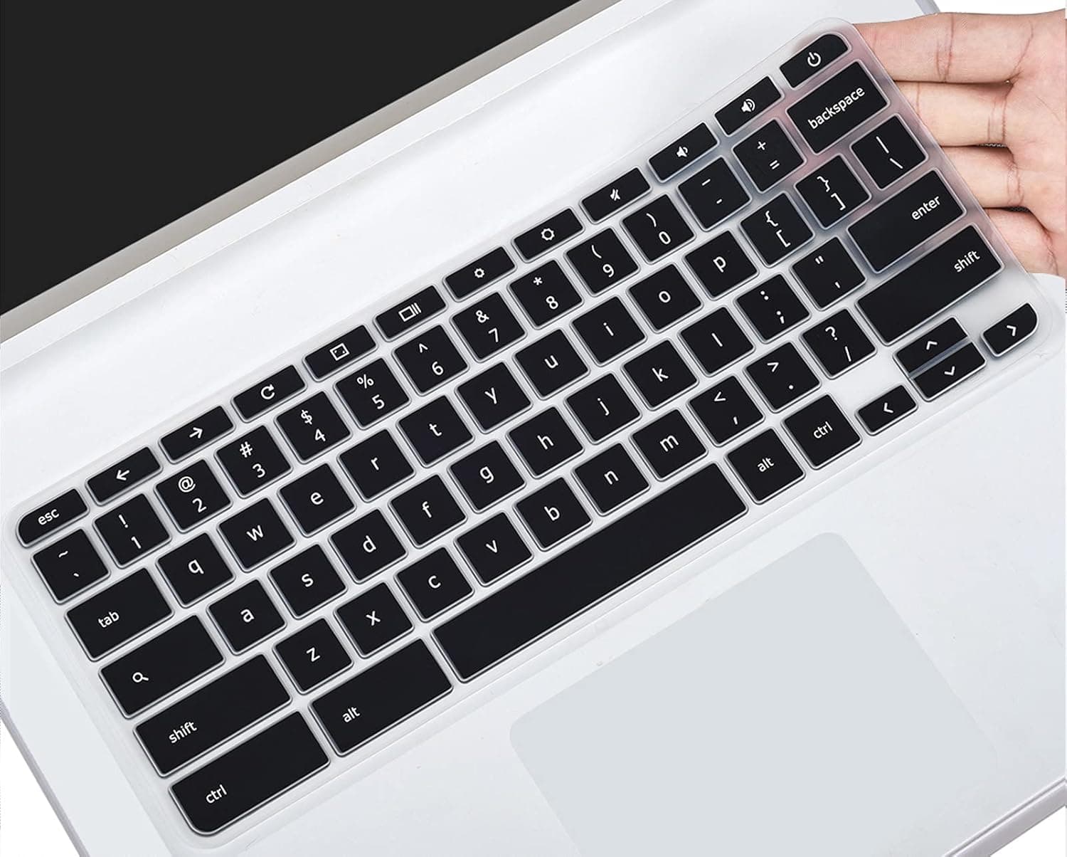 CaseBuy Keyboard Cover for ASUS Chromebook Flip C302 C302CA-DH54 C302CA-DHM4 12.5" Chromebook/Chromebook C433 C433TA C434/ ASUS Chromebook C523NA 15.6" / ASUS Chromebook C423NA 14", Black