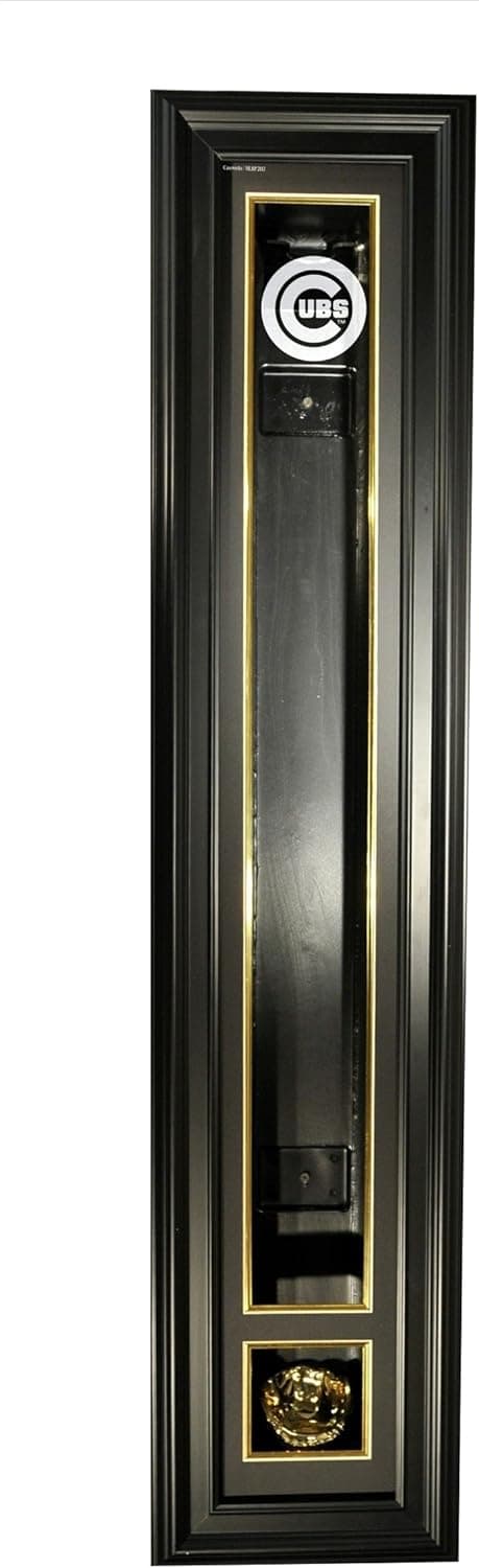 MLB Chicago Cubs Cabinet Style Single Baseball and Bat Display, Black