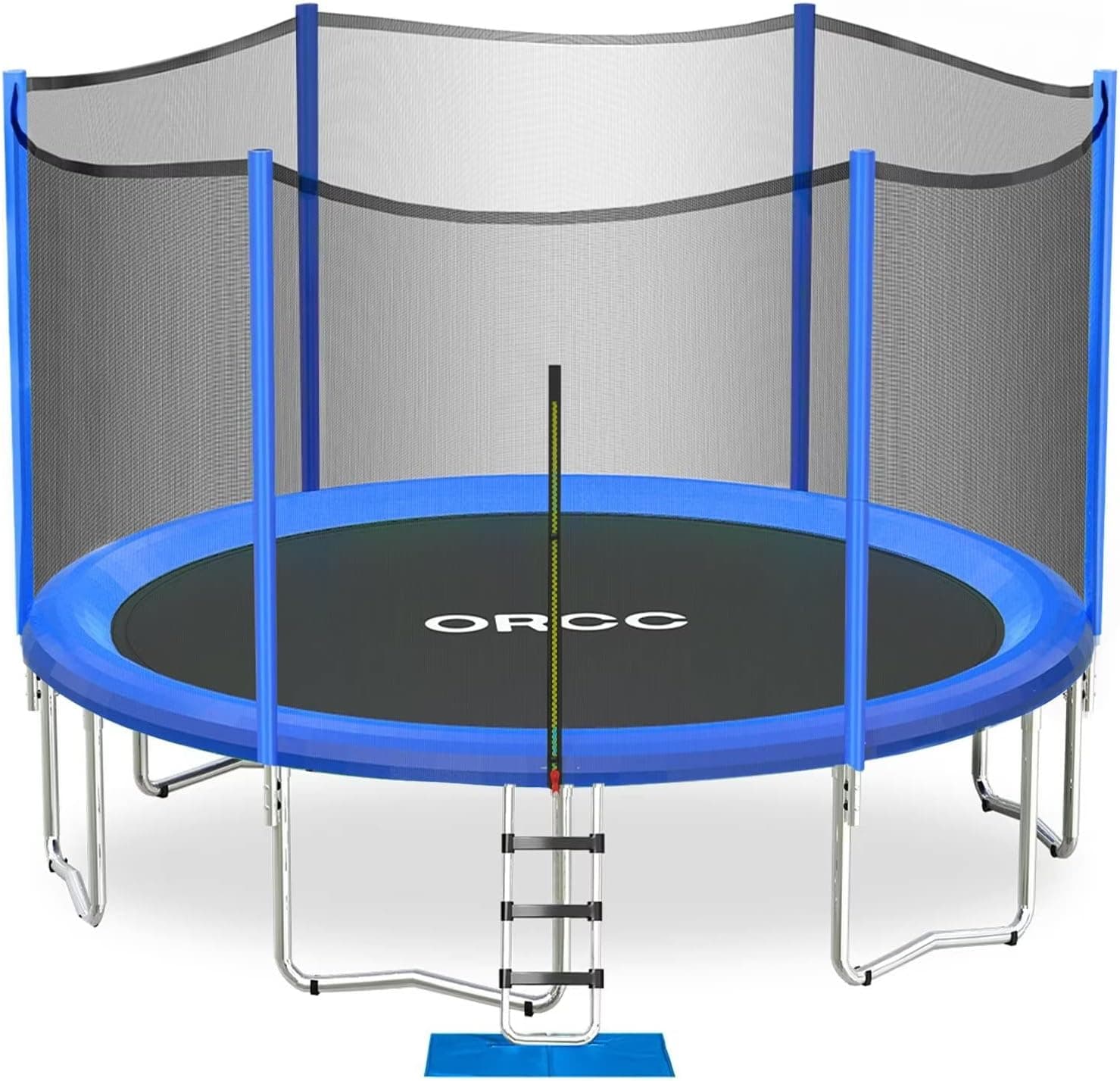 ORCC Trampoline-ASTM and CPSIA Approved-16ft 15ft 14ft 12ft 10ft 8ft Kids Recreational Trampolines with Enclosure Net Ladder Safe Bounce Outdoor Backyard Trampoline for Kids Family Happy Time(15,Out)
