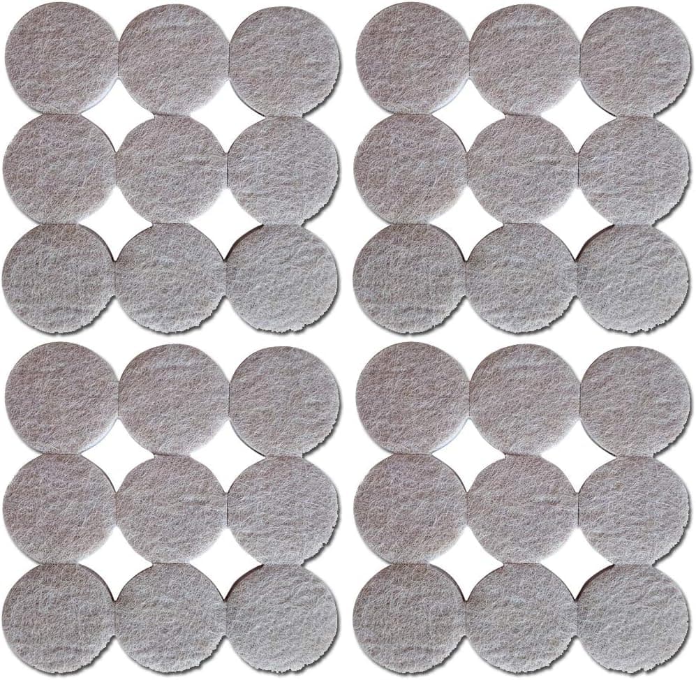 Premium Furniture Pads,Thick Non-Slip Felt Pad Foot Cover Self-Furniture Gripper - Stops Slide - Adhesive Pads – Protectors (Round 1.1 inch 36pcs Beige)