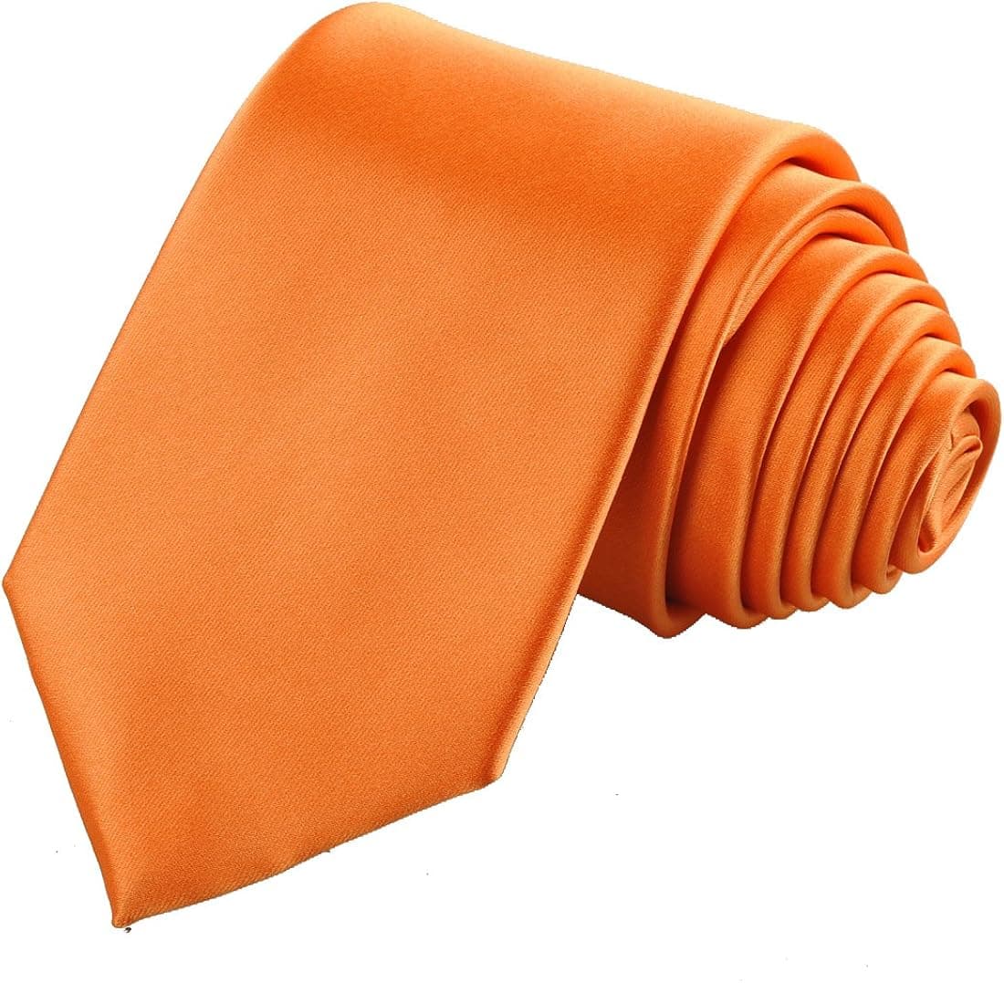KissTies Solid Satin Tie Pure Color Necktie Mens Ties + Gift Box