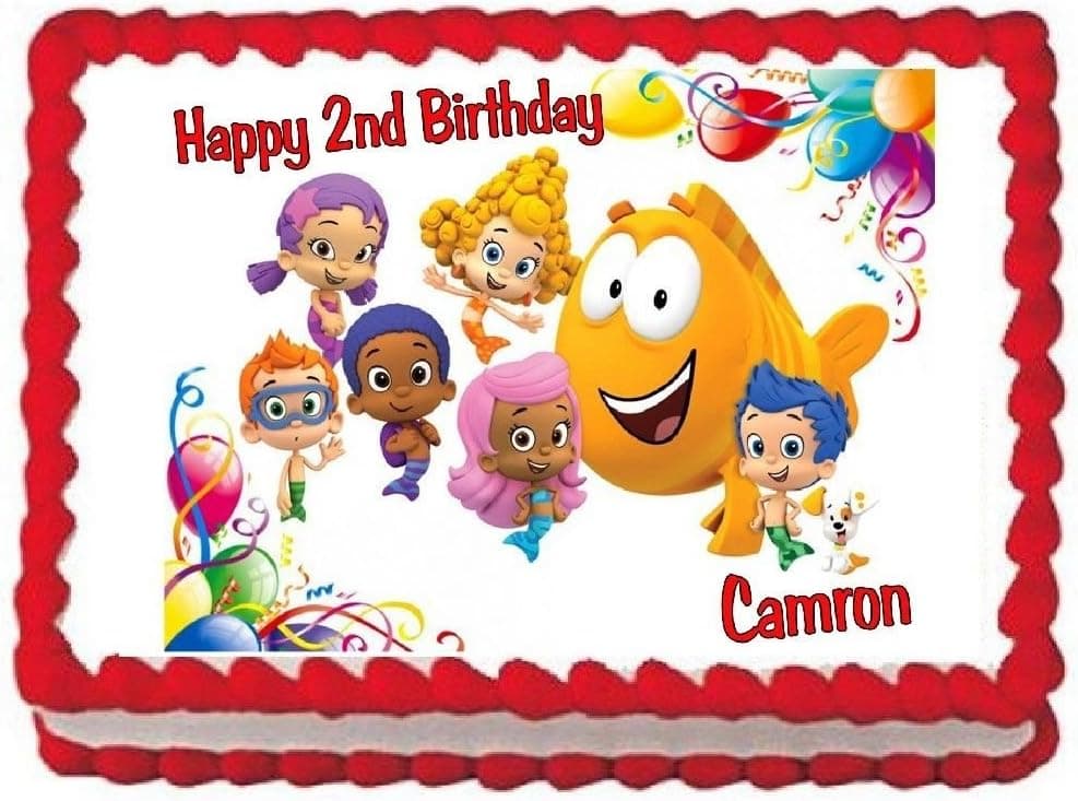 Bubble Guppies edible birthday cake image cake topper decoration-7.5"x10"(1/4 sheet)