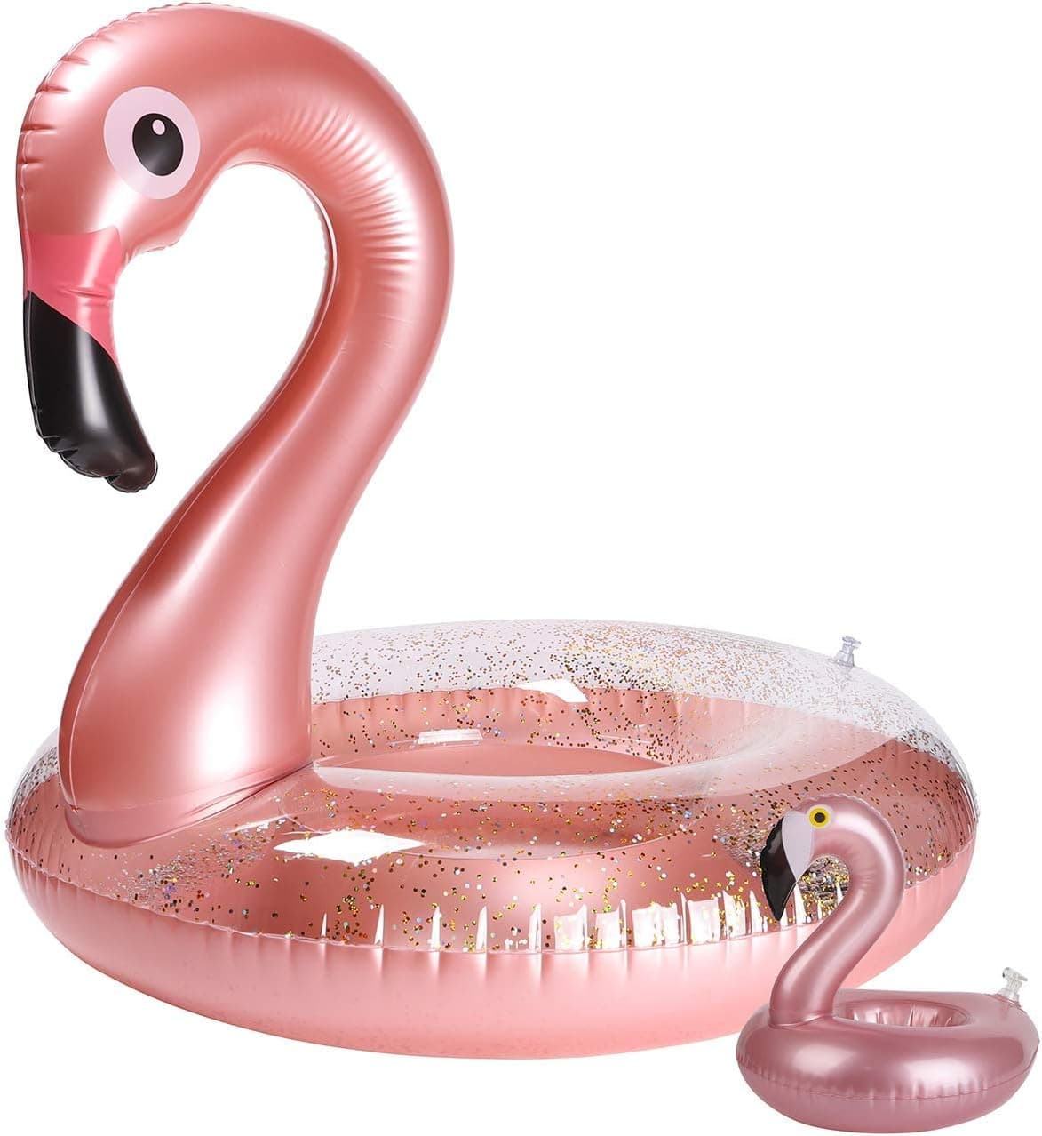 Inflatable Flamingo Pool Float Raft, 110cm Giant Summer Outdoor Swimming Pool Float Lounge for Kids Adults with Pool Drink Holder…