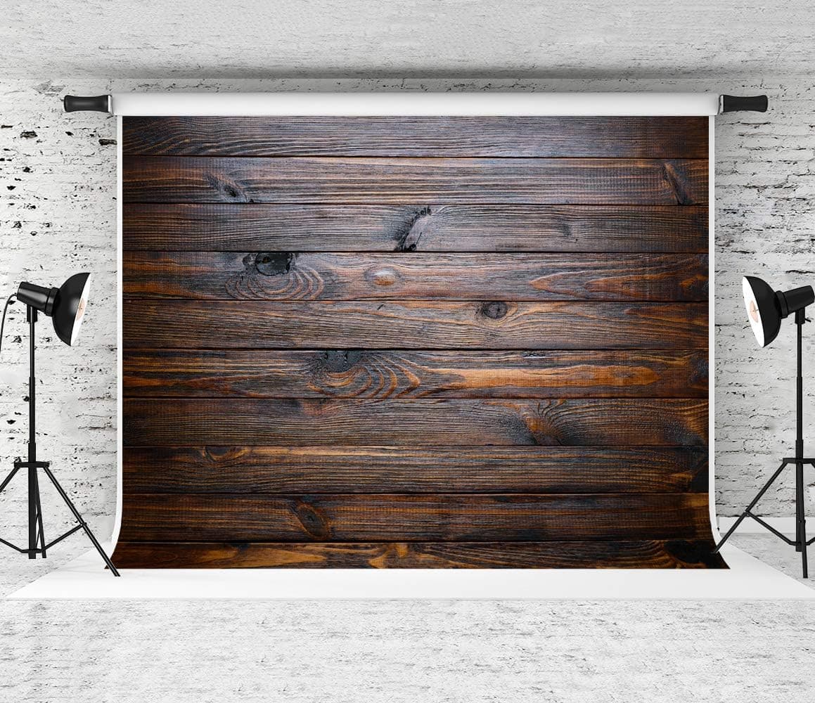 Kate 10x6.5ft Dark Wood Photo Backdrop for Photographers Horizontal Wooden Texture Floor Backgrounds for Studio Photo Props