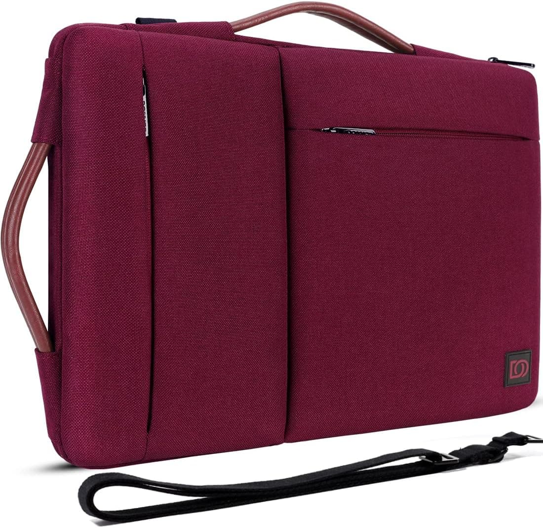 DOMISO 17 Inch Laptop Sleeve Shoulder Bag Water-Resistant Protective Case for 17.3" Dell Inspiron/MSI GS73VR Stealth Pro/Lenovo IdeaPad 300 320 321/ HP Envy 17/ LG Gram 17"/ ROG Strix GL702VS,Fuchsia