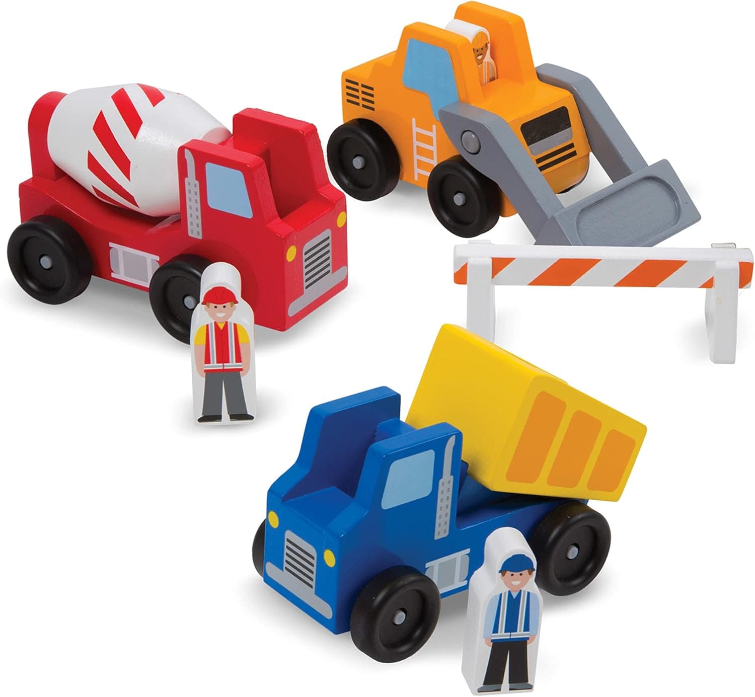 Melissa & Doug Construction Vehicle Wooden Play Set (8 pcs)