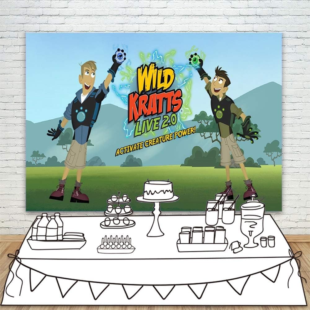 Wild Kratt Birthday Supplies Backdrop 7x5ft Wild Adventure Themed Happy Birthday Background for Boy Vinyl Wild Kratt Themed Party Supplies Banner