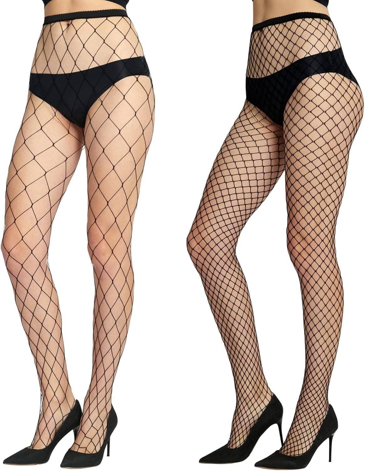 WEANMIX Fishnet Stockings Lace Patterned Tights High Waist Pantyhose Fishnets for Women