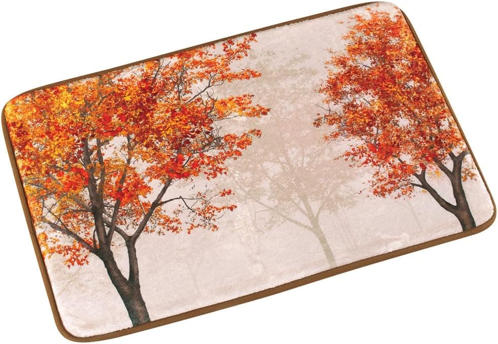 Collections Etc Colorful Autumn Tree Bath Mat 29.5" x 19.5" x 0.63"