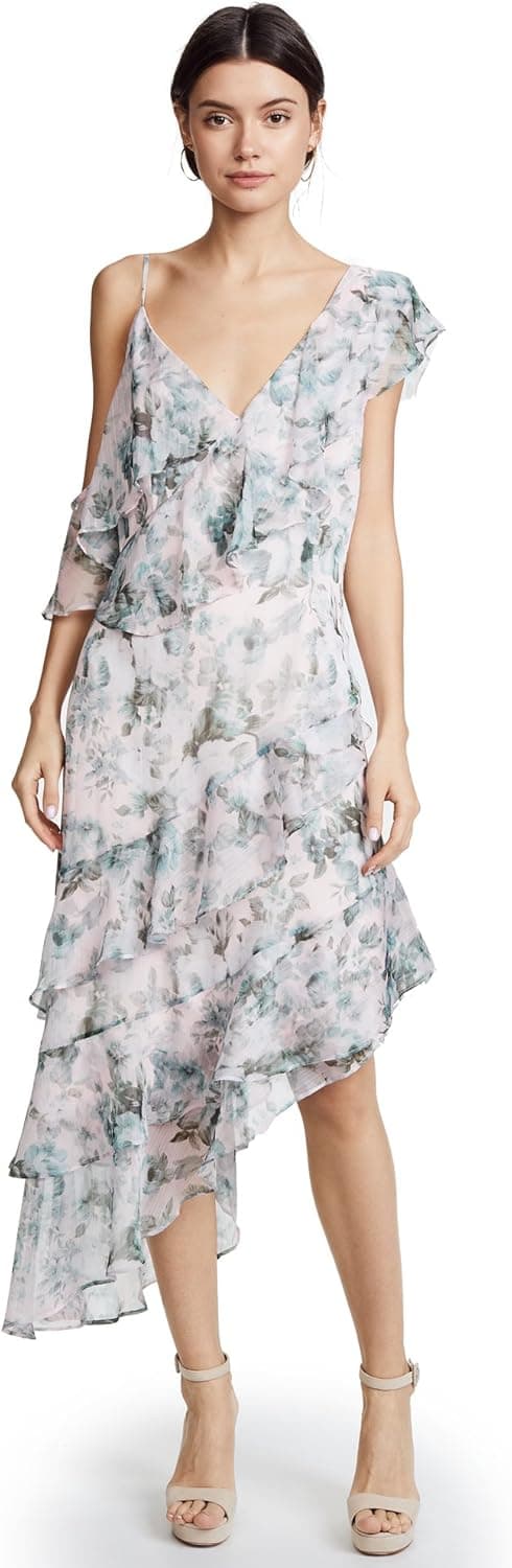 Keepsake The Label Women's Sweet Love Asymmetrical Ruffle Midi Dress