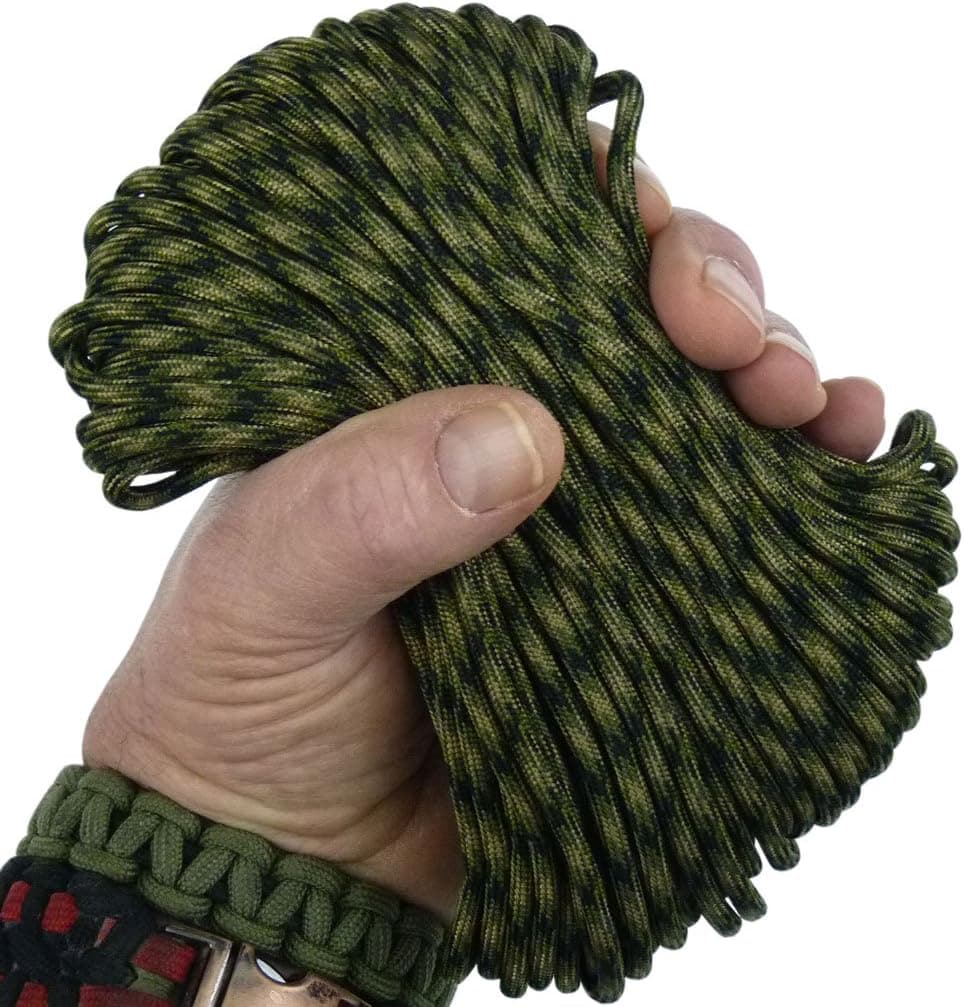 MilSpec Paracord Jungle Camo 11-Strand 110 ft. Hank. Guaranteed MIL-C-5040H Compliant, Military Survival 750 Parachute Cord, Type IV. Made in USA. 100% Nylon, 750 Lb. Break Strength, 2 Free eBooks.