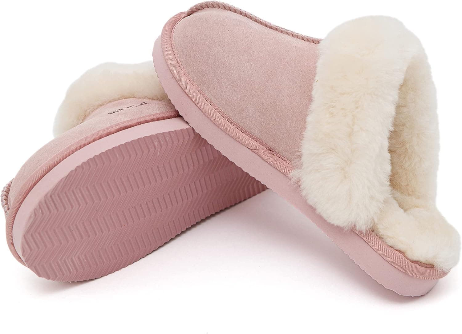 DERWENT 100%Genuine Sheepskin Slippers Winter Warm Fuzzy Slippers for Women Indoor and Outdoor with Fur