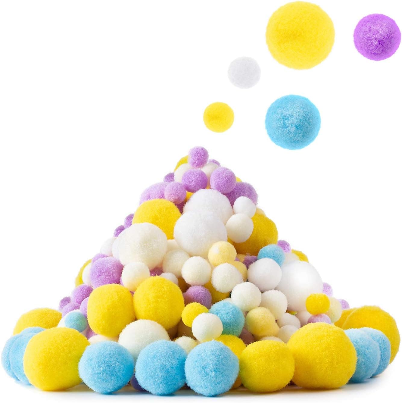 Craft Pom Poms Assorted Sizes for DIY Projects & Decorations – Large Pom Poms Balls and Small Pom Poms for Crafts in Bright Colors - Extra Soft & Durable Puff Balls for Craft (400 Pack)