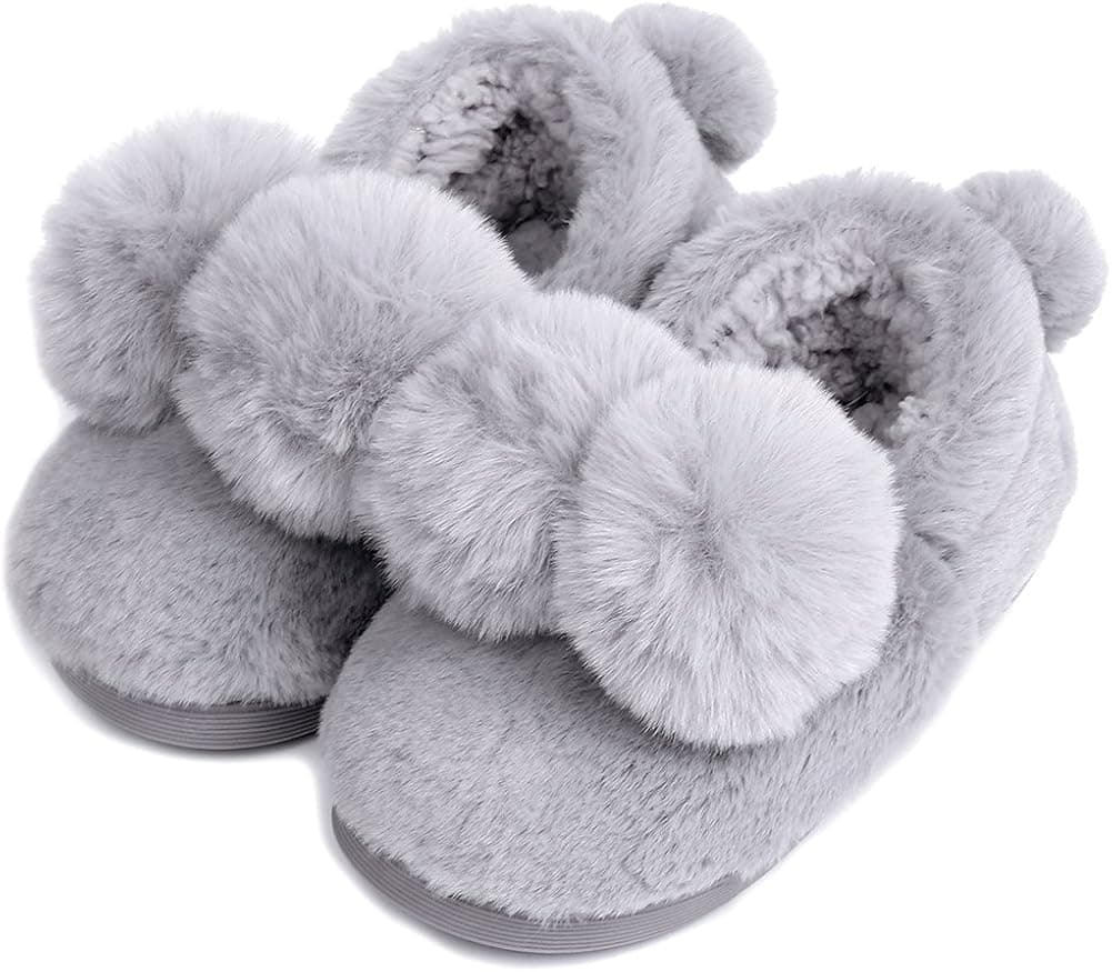 UIESUN Unisex Cute Ball Toddler Kids Shoes Slippers Boy Girl Winter Soft Bedroom Indoor House