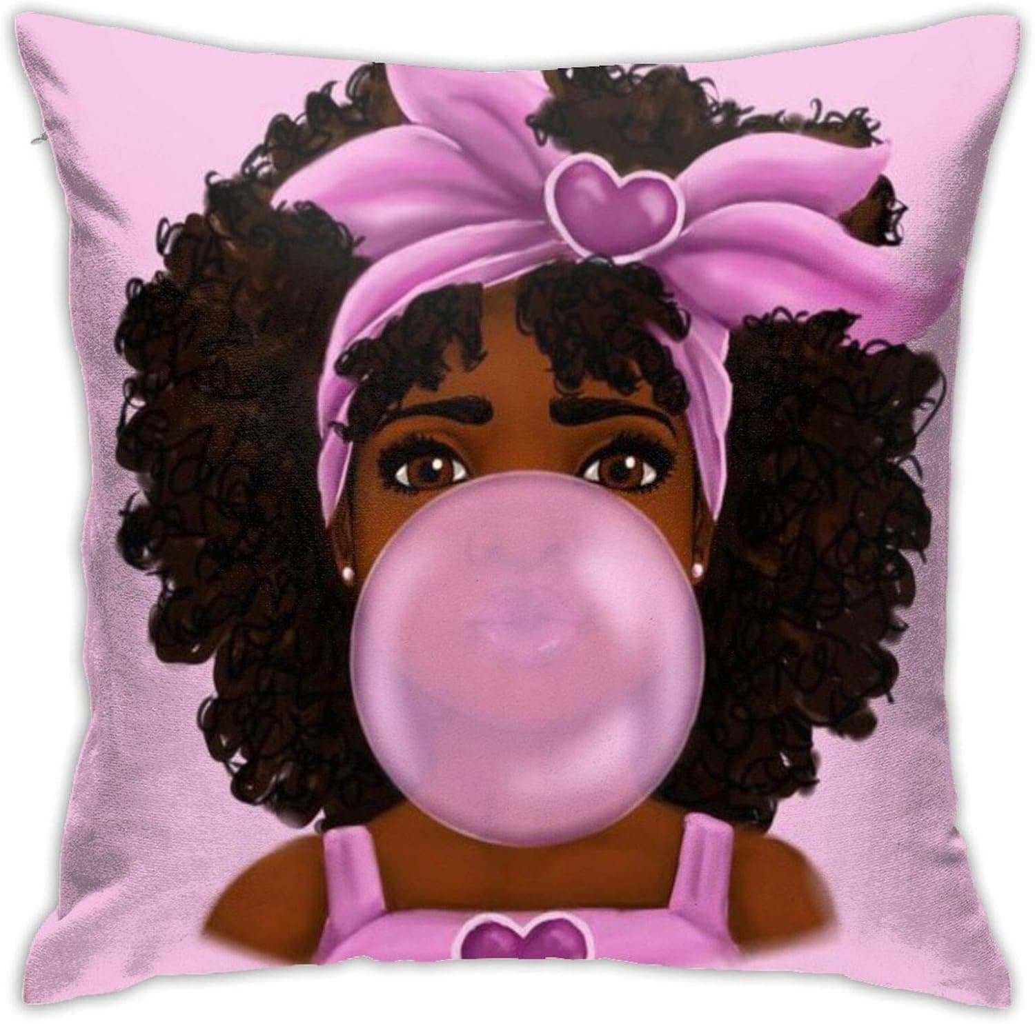 Afr-Ican AME-Rican Wo-Man Velvet Throw Pillow Cover Decor Unique Pillows Case Square Cushion for Sofa Couch Home Decoration 18"X 18"
