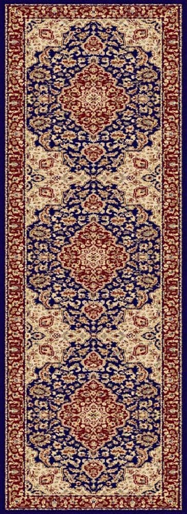 Kirsten Traditional Oriental Navy Runner Rug, 2' x 7'