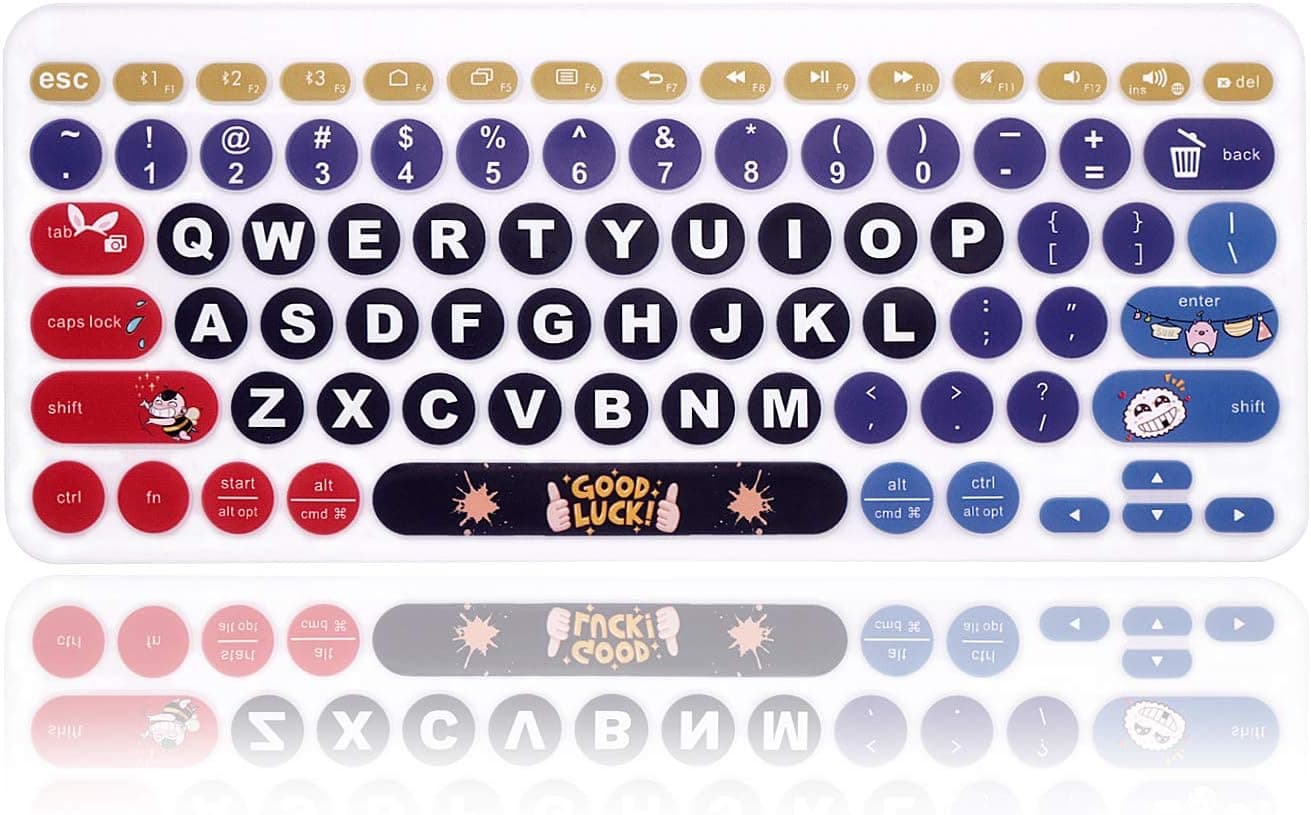 MMDW English Silicone Keyboard Cover Compatible for Logitech K380 Multi-Device Bluetooth Keyboard,Good Luck