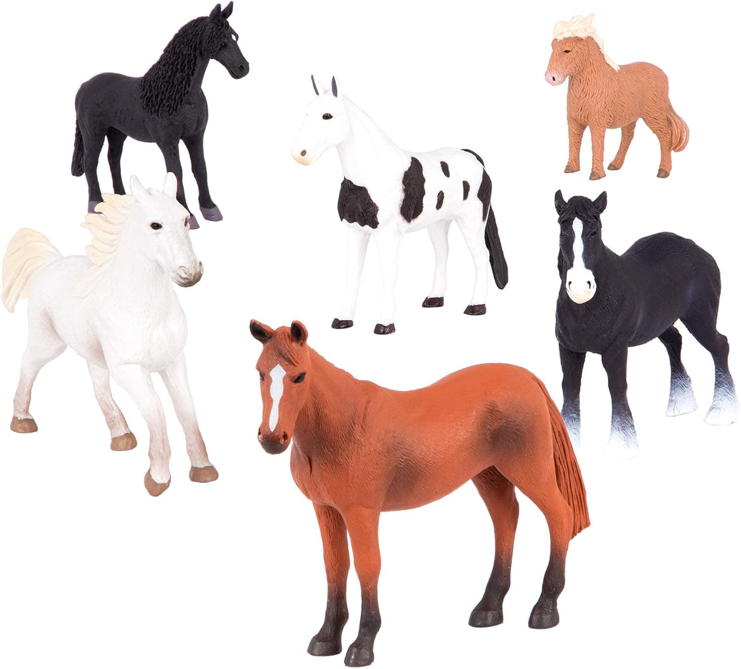 Terra by Battat – Horses Set – Detailed Miniature Horse Toys and Farm Animals with Quarter Horse for Kids 3+ (6 pc)