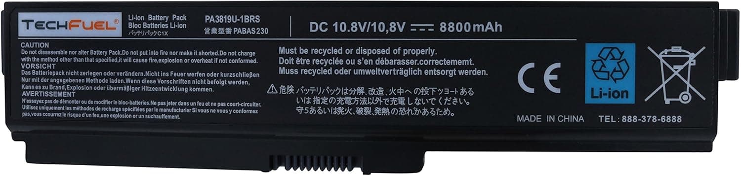 TechFuel Battery for Toshiba Satellite L655D-S5050 - Professional Super Capacity Performance Laptop Battery (12-cell/ 8800mAh/95Wh)