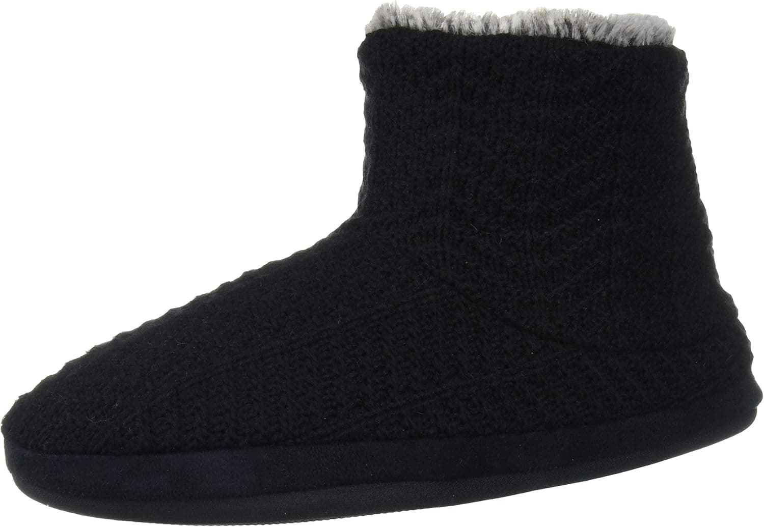 Dearfoams Women's Sweater Knit Bootie Pile Lining Slipper