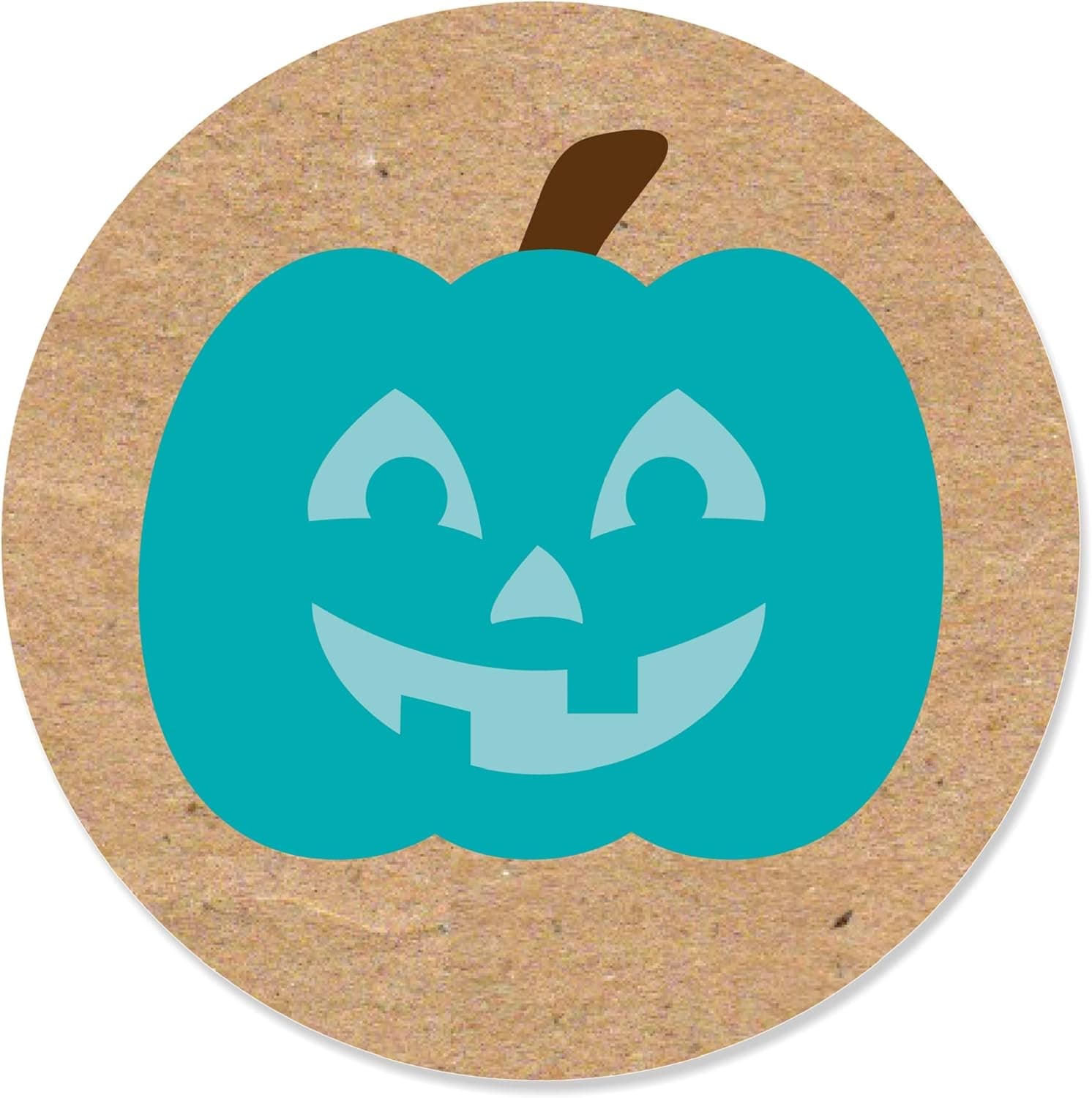 Big Dot of Happiness Teal Pumpkin - Halloween Allergy Friendly Trick or Trinket Circle Sticker Labels - 24 Count