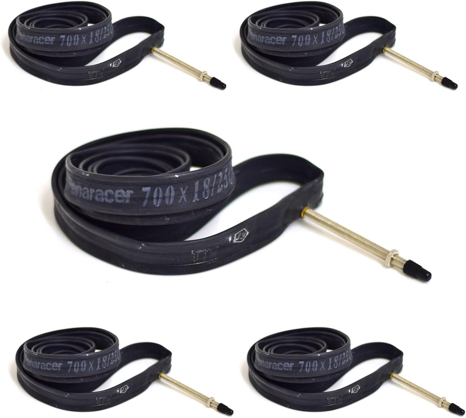 Panaracer 700 x 18-23c Road Bike Inner Tubes - Presta 80mm Long Valve (Pack of 5)