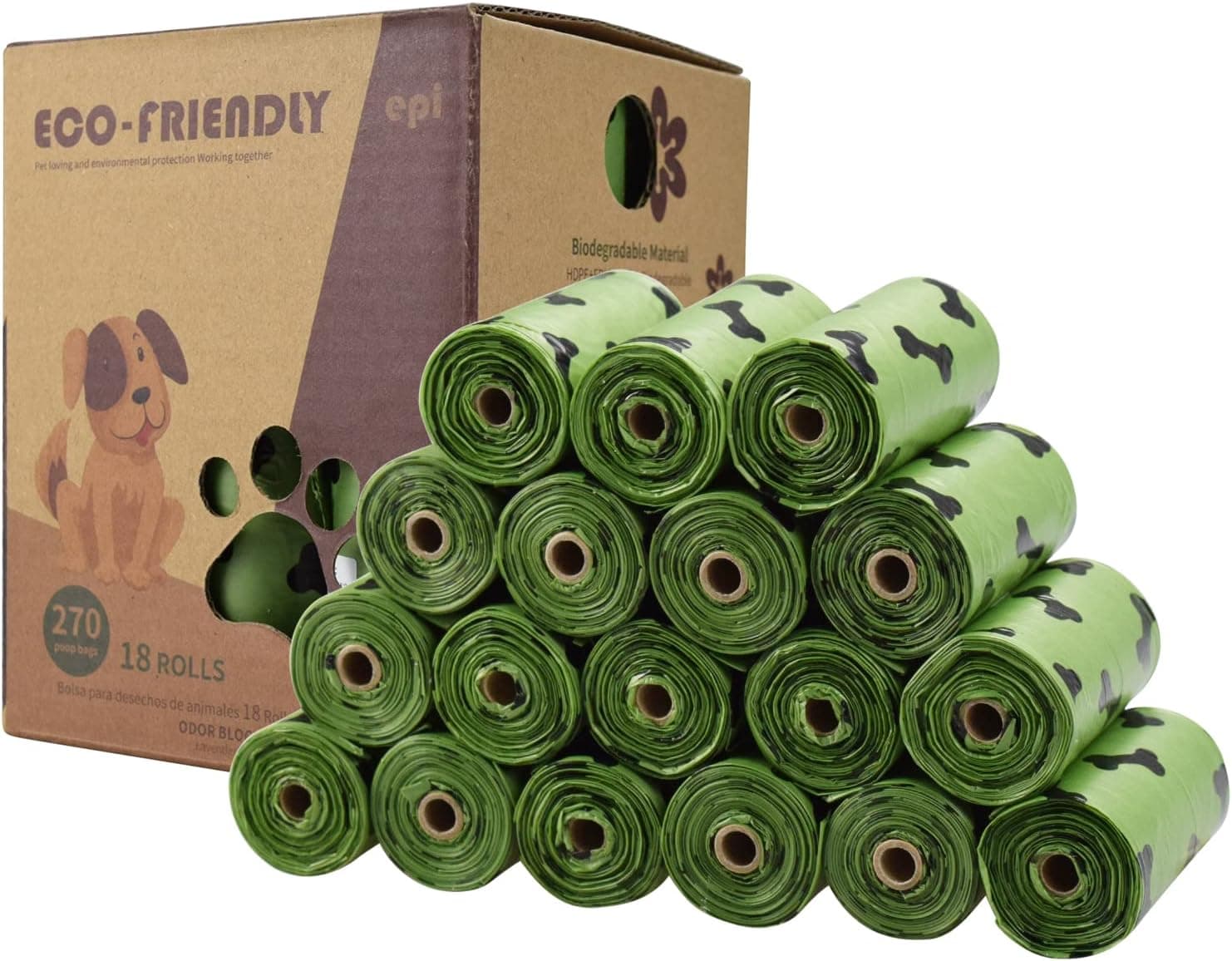 Scented Dog Poop Bag 270 Counts 18 Rolls 9x13 Inches Dog Waste Bags, Extra Thick and Strong Poop Bags for Dogs,Large Pet Waste Bags for Doggy