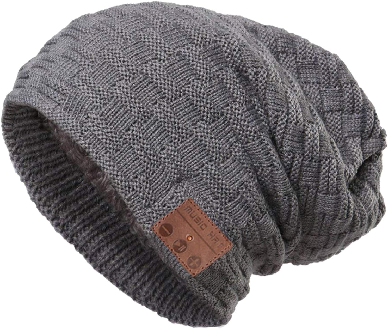 muscleboon Bluetooth Beanie Hat Headphones Christmas Stocking Stuffers Gifts for Men Women Teen Grey