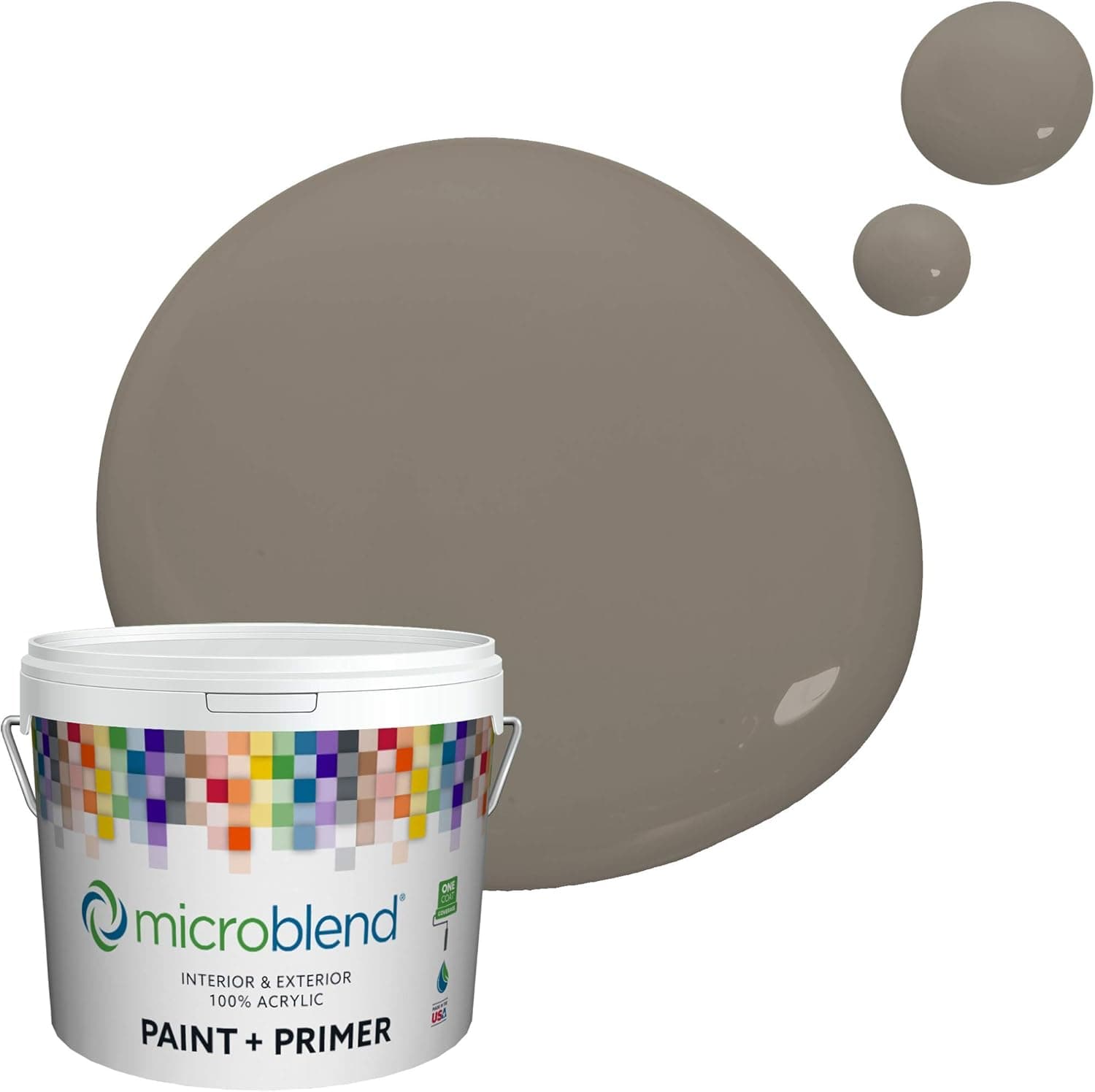 Microblend Exterior Paint and Primer - Brown/Driftwood, Flat Sheen, Quart, Premium Quality, UV and Rust Blockers, Washable, High Hide, Microblend Heritage Collection