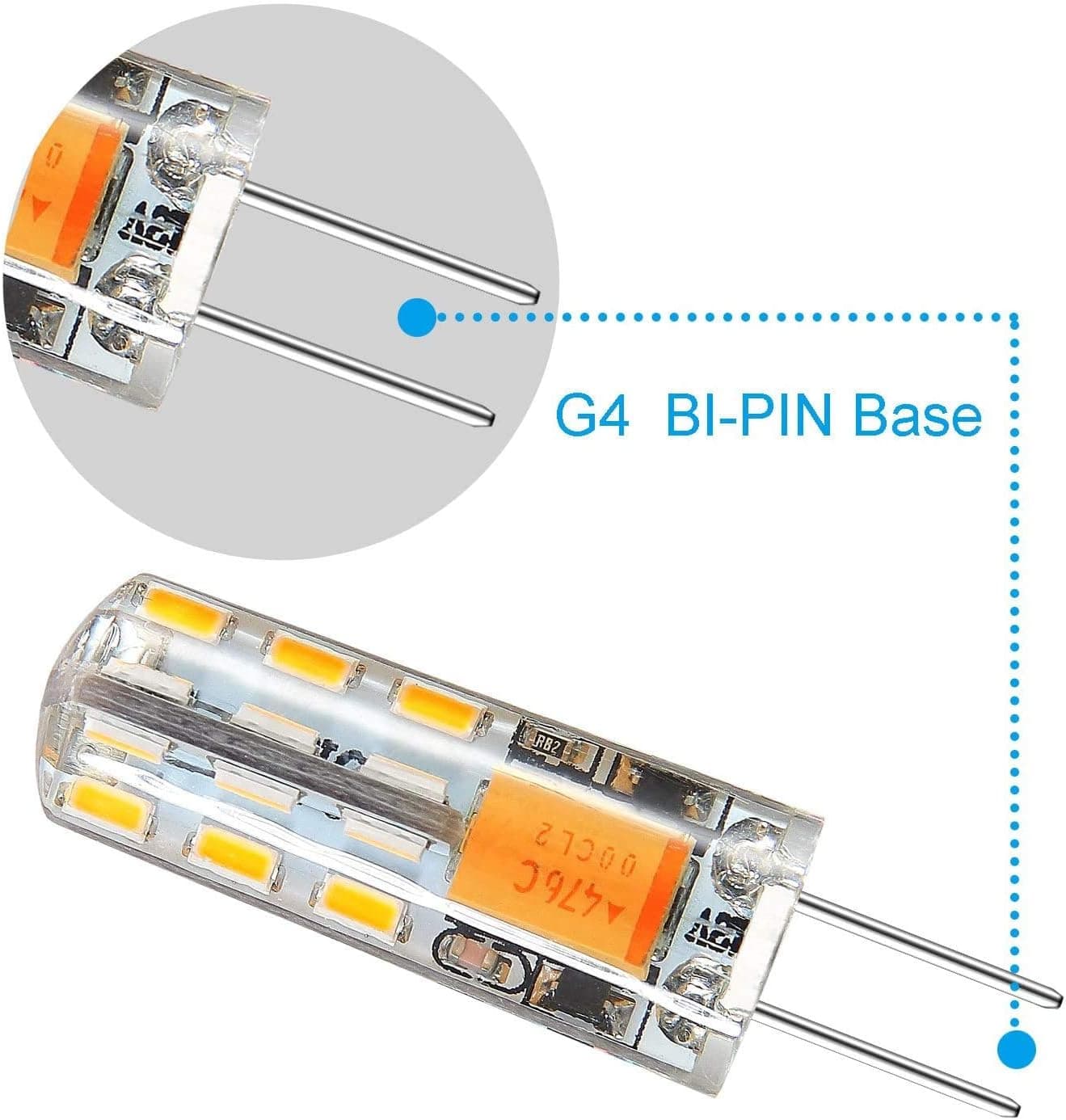 Saffbei 10pcs G4 LED Bulbs JC Bi-Pin Base Light Lamps 3W AC/DC 110V Bulb Replacement (Warm White 2800-3200K)