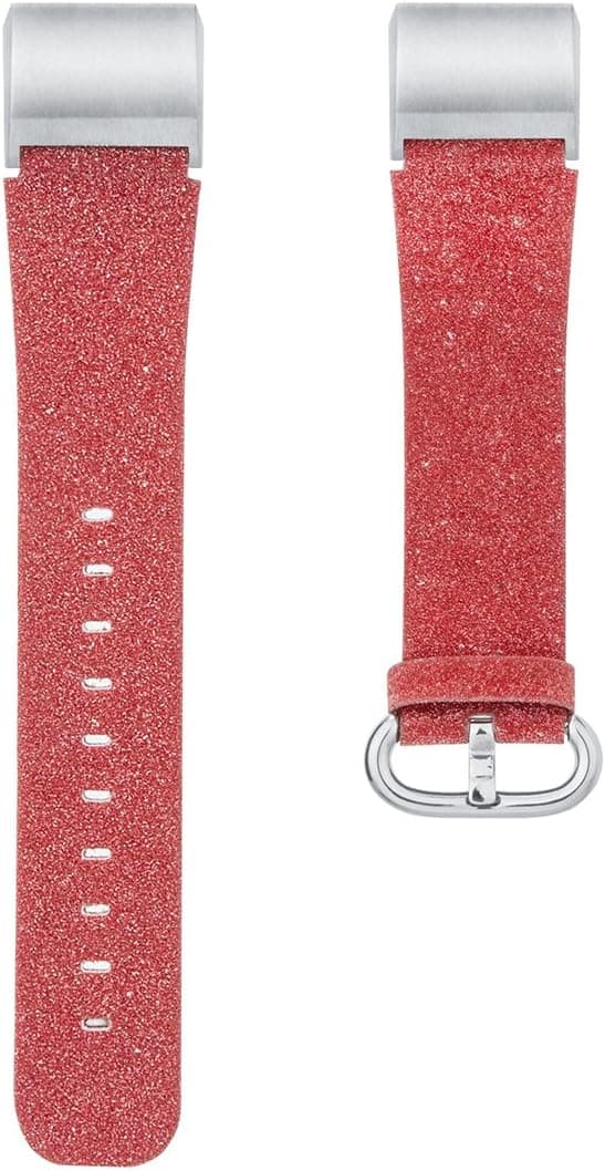 Fitbit Charge 2 Bands, Replacement for Fitbit Charge 2,Leather Wristband With Metal Connectors, Charge 2 Fitness Strap(Red)